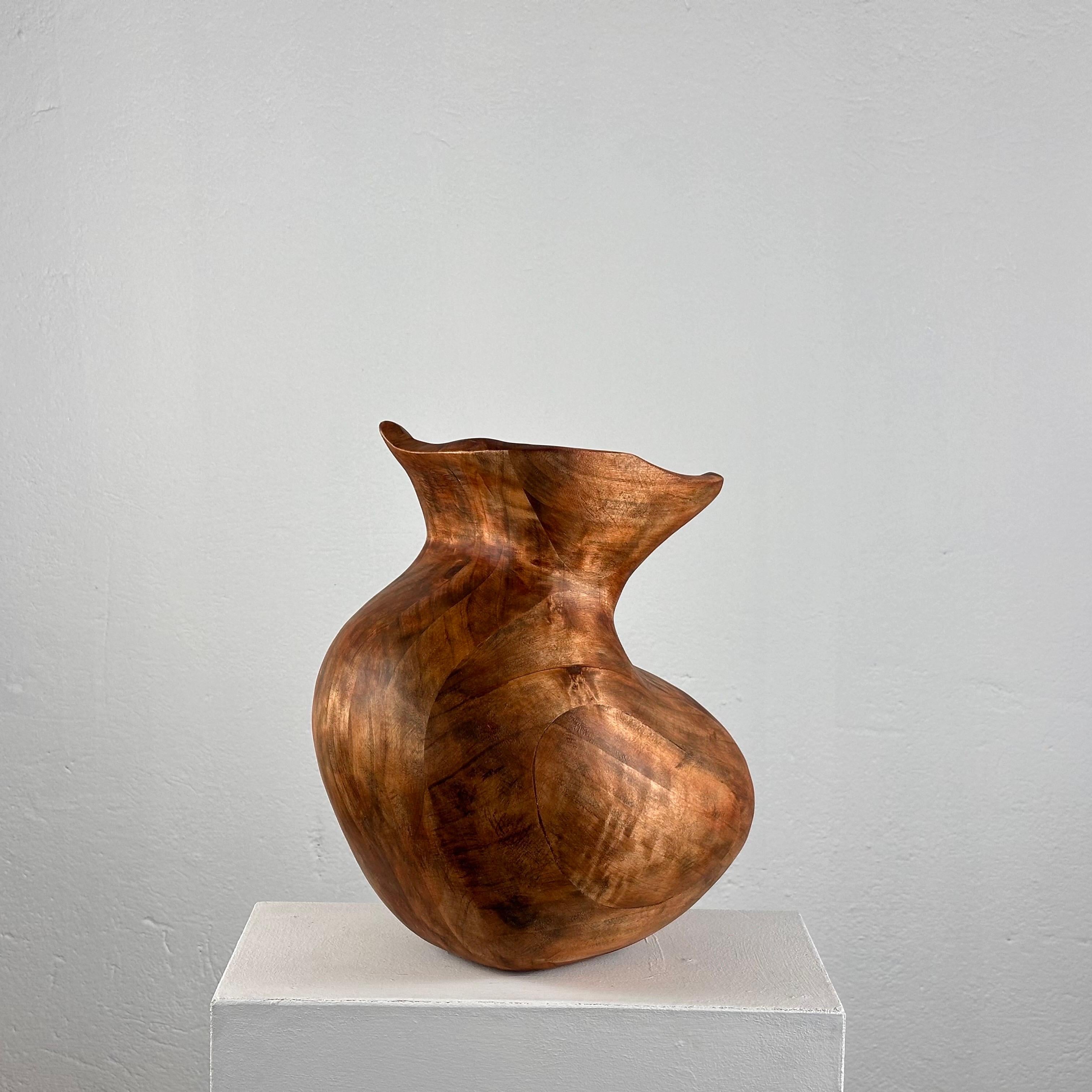 Phytomorphic Sculptural Wooden Vase, 1960, Italy For Sale 1