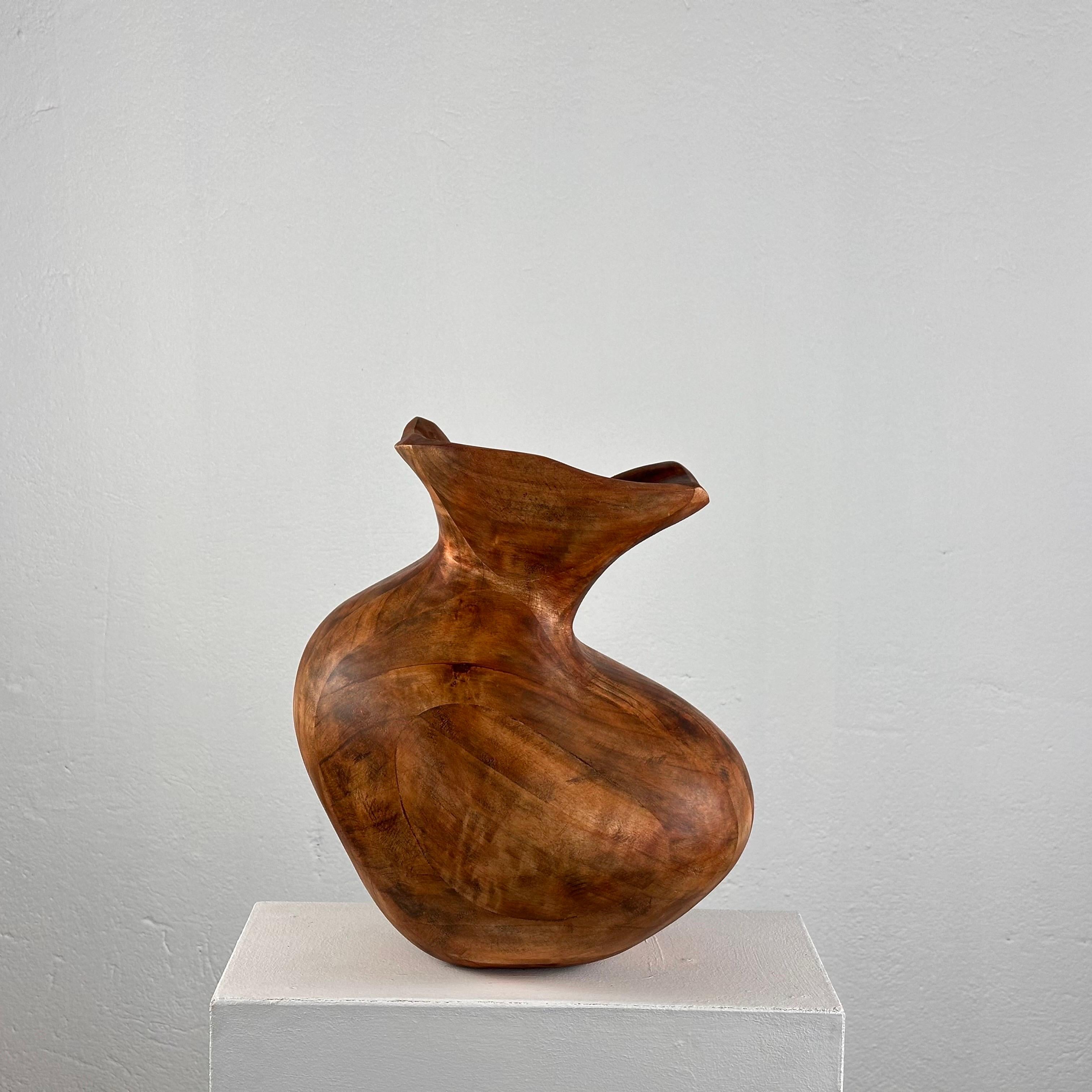 Phytomorphic Sculptural Wooden Vase, 1960, Italy For Sale 2