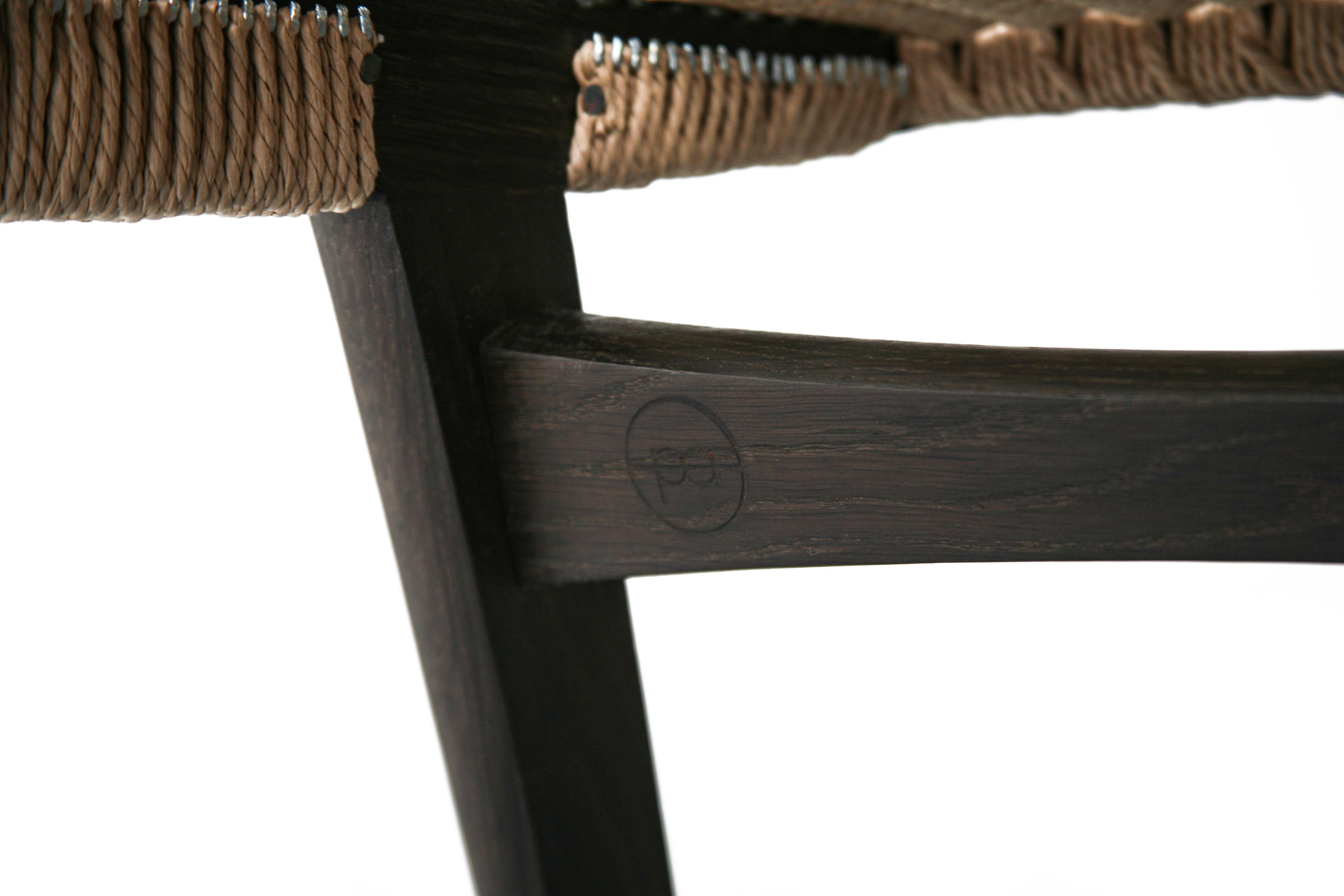 Contemporary pi2 Stool, Ebonised Oak Frame, Natural Danish Cord Seat In New Condition For Sale In Norwich, GB