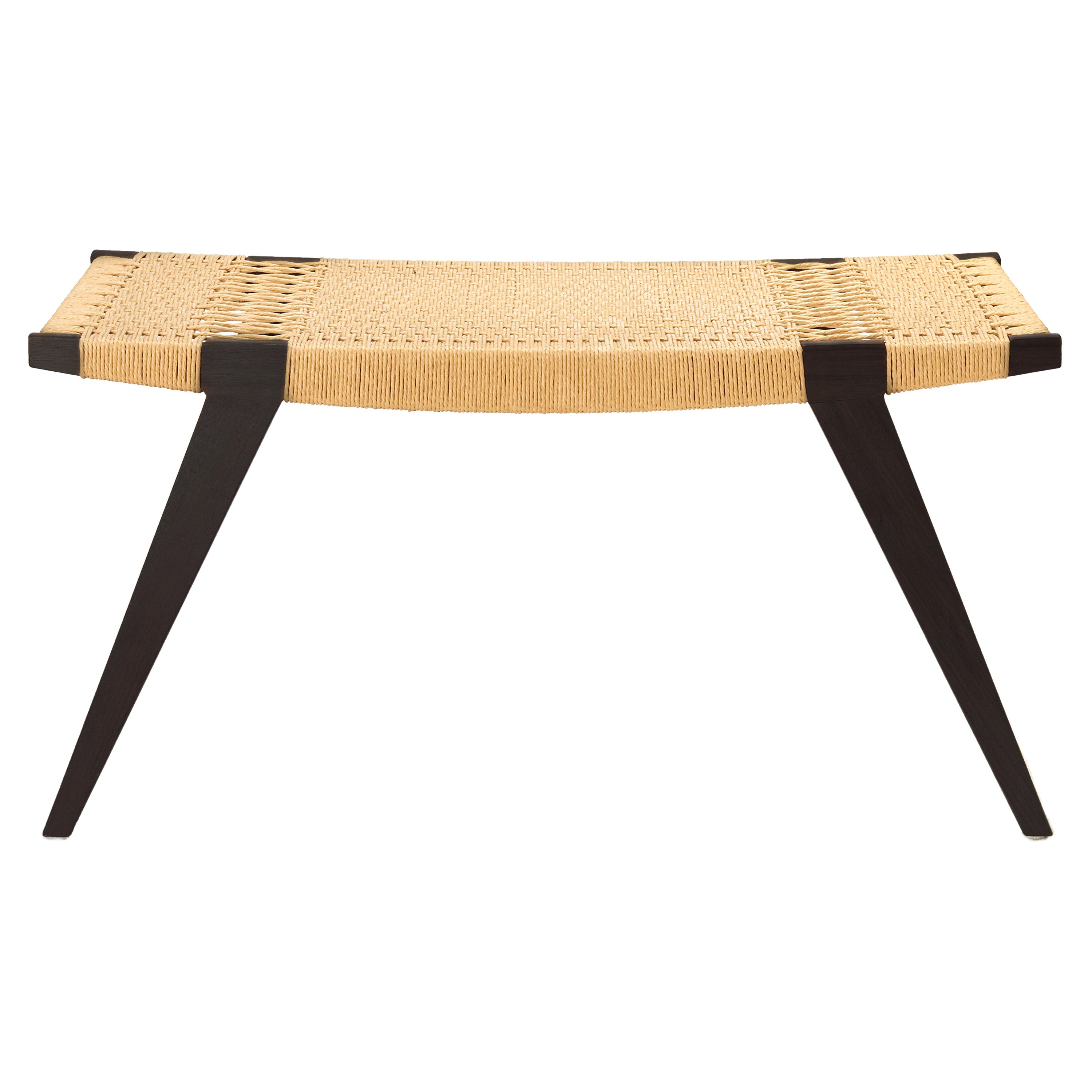 Contemporary pi2 Hocker, Gestell Ebonisiertes Eichenholz, Sitz aus natürlichem dänischem Cord