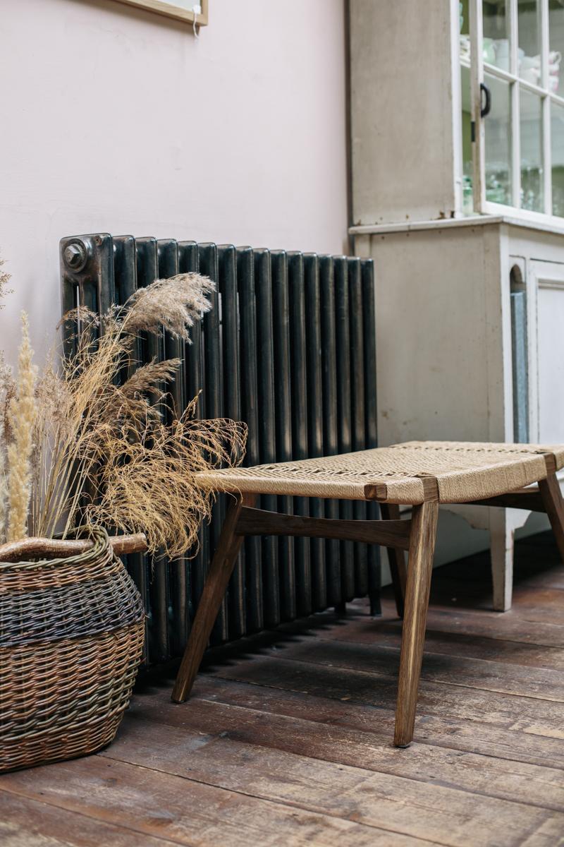 Contemporary pi2 Stool, Limed Oak Frame, Natural Danish Cord Seat In New Condition For Sale In Norwich, GB