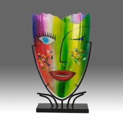 Contemporary Picasso Styled Vase entitled "Face Vase" by Murano