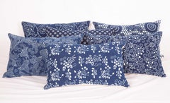 Contemporary Pillow Cases Made from a Resist Dyed Indigo Miao Fabric