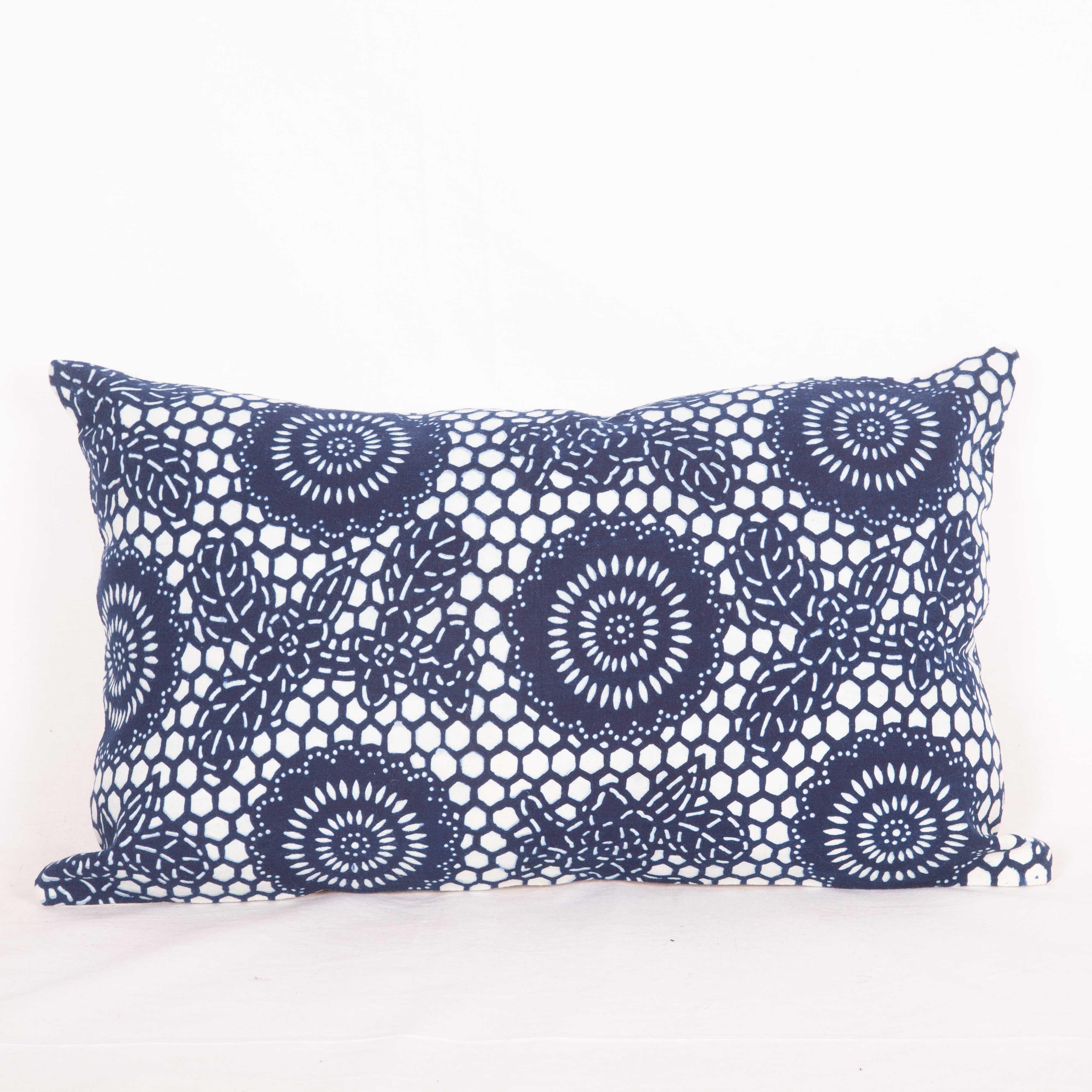 Batik Contemporary Pillow Cases Made from a Resist Dyed Indigo Miao Fabric For Sale