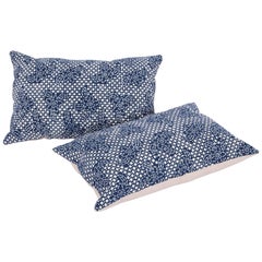 Contemporary Pillow Cases Made from a Resist Dyed Indigo Miao Fabric