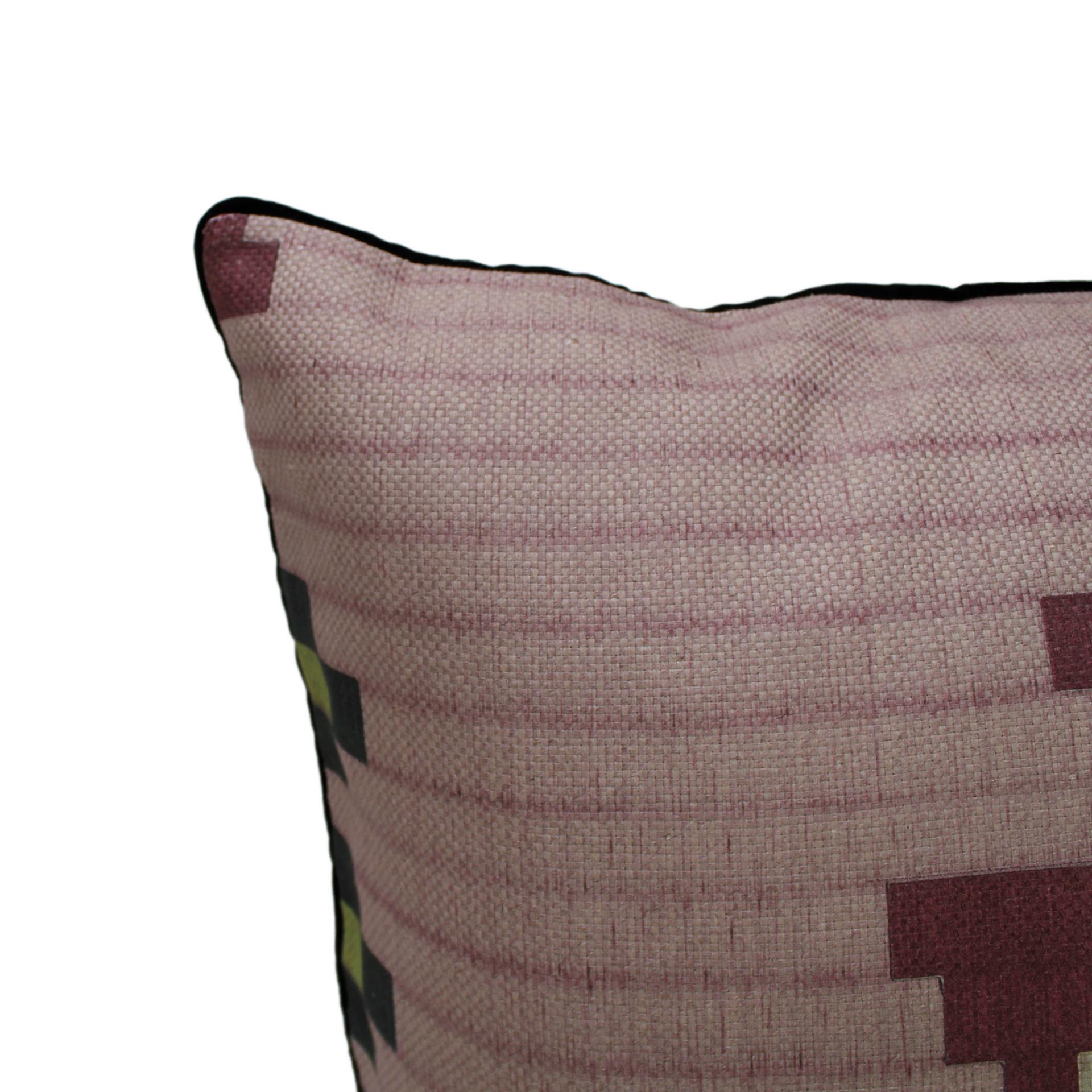 Fabric Contemporary Pillow in Linen and Cotton with Abstract Print For Sale