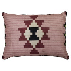 Contemporary Pillow in Linen and Cotton with Abstract Print