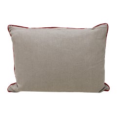 Contemporary Pillow in Linen and Flower Print