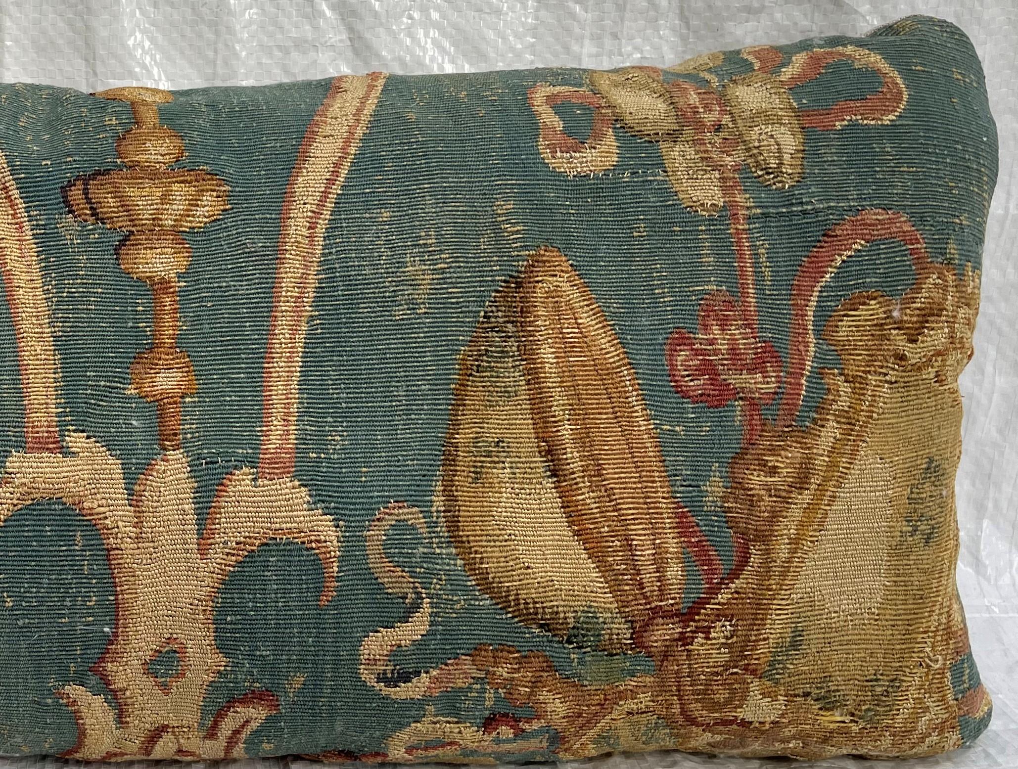Contemporary Pillow Made from 18th Century French Tapestry In Good Condition For Sale In Los Angeles, US