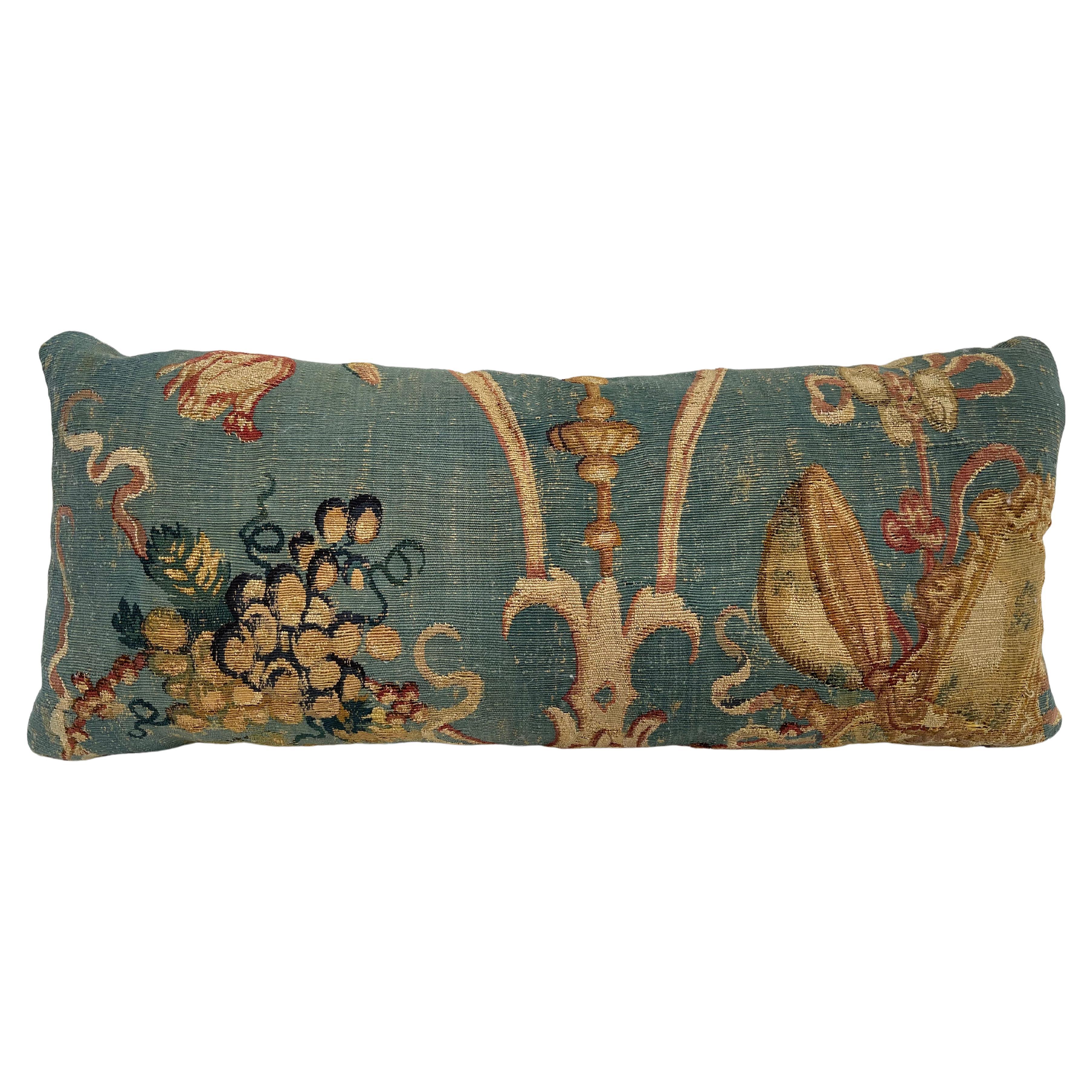Contemporary Pillow Made from 18th Century French Tapestry For Sale