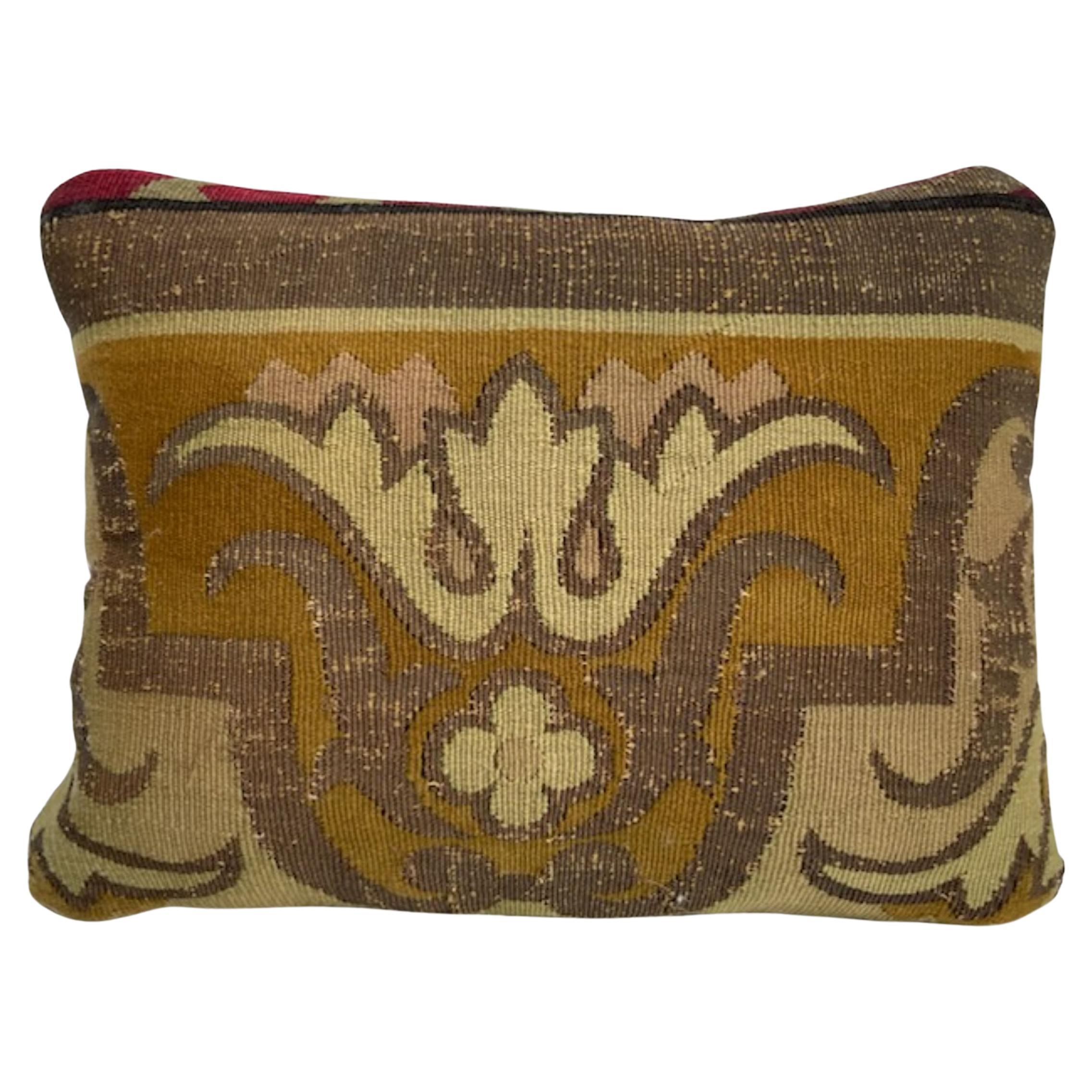 Contemporary Pillow Made from 18th Century Metallic Tapestry For Sale