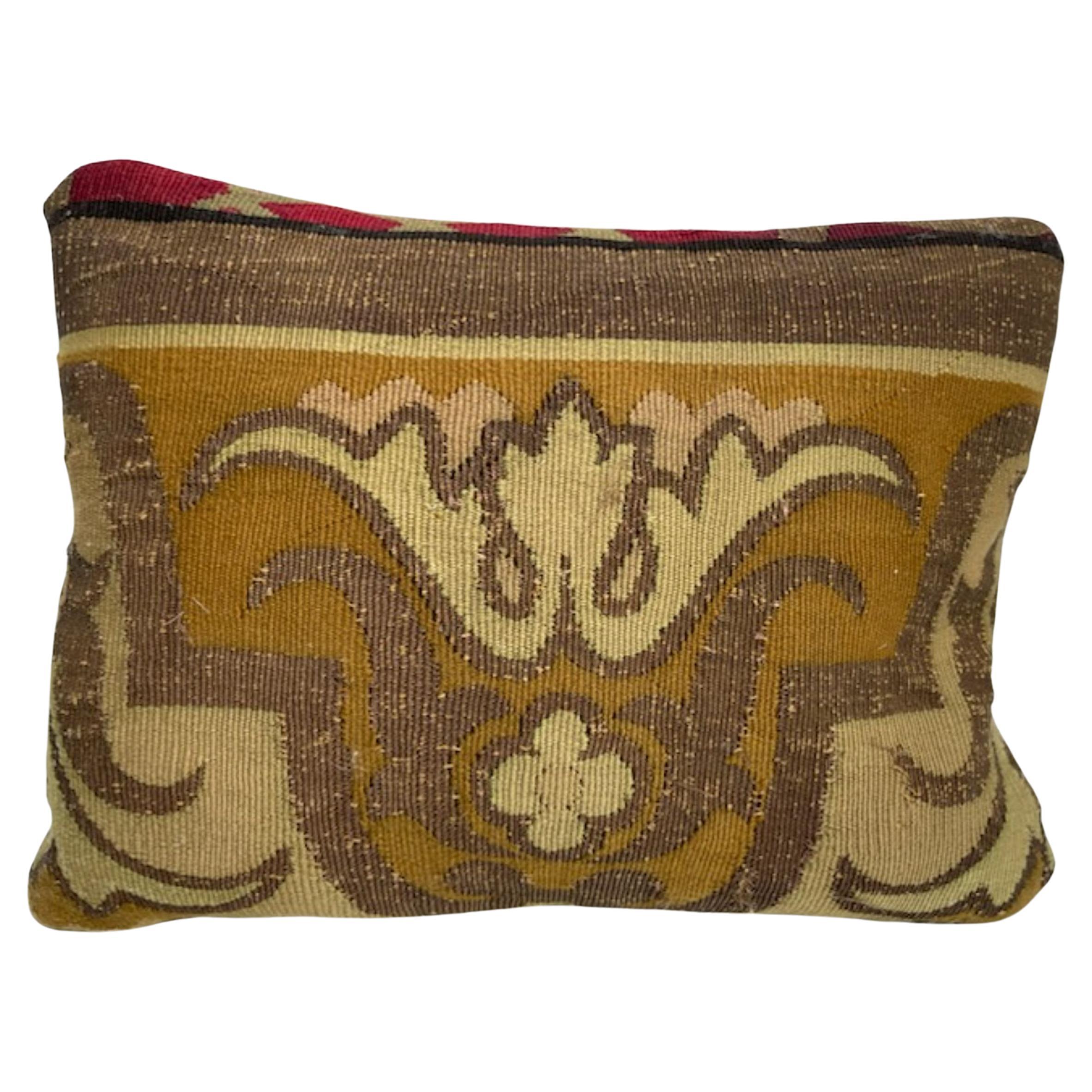 Contemporary Pillow Made from 18th Century Metallic Tapestry