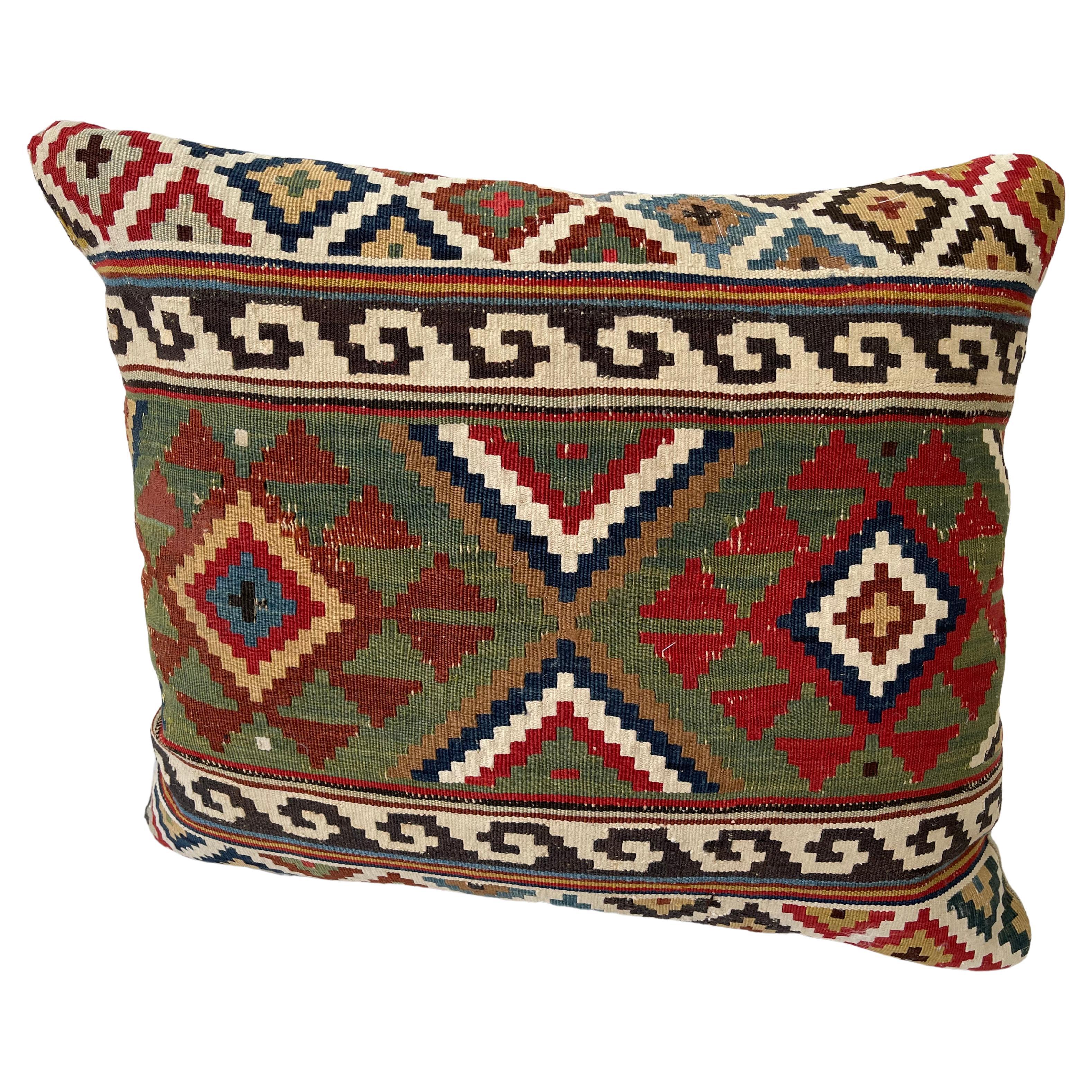 Contemporary Pillow Made from 19th Century Tribal Ghashghai For Sale