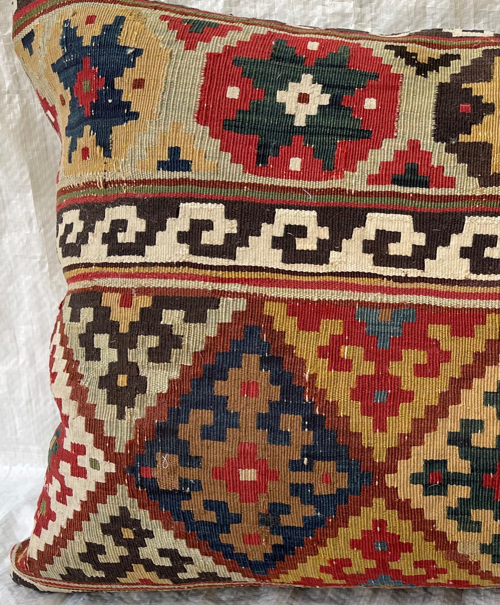 Persian Contemporary Pillow Made from Antique Tribal Ghasghai For Sale