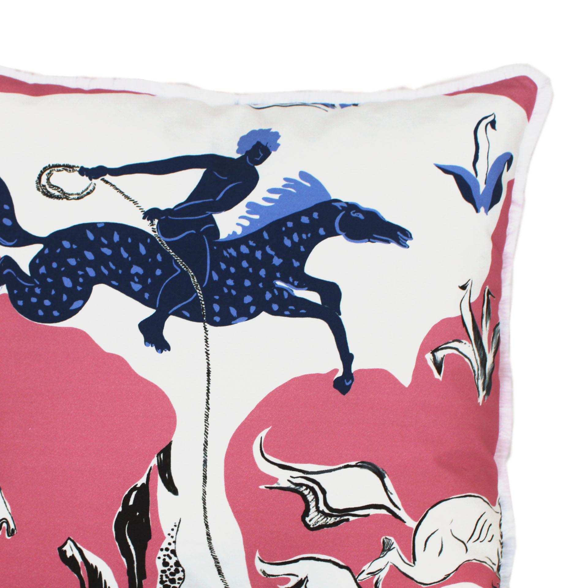 European Contemporary Pillow Pair by Vincent Darré in Blue Velvet