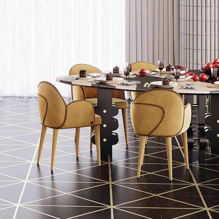 Contemporary Pink and Black Velvet Dining Chair with Black Legs For