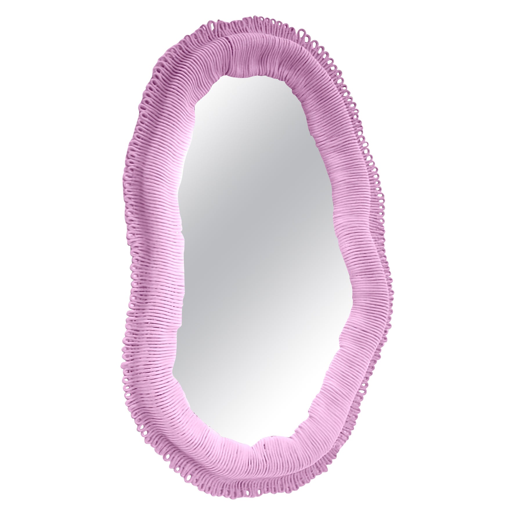Miroir mural contemporain de couleur rose Cynarina par Sarah Roseman