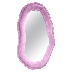 Contemporary Pink Coloured Wall Mirror Cynarina by Sarah Roseman