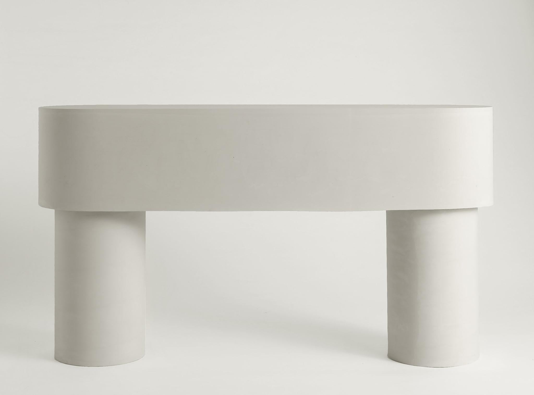 Contemporary Pink Jesmonite Console, Pilotis Console Table by Malgorzata Bany In New Condition For Sale In Warsaw, PL