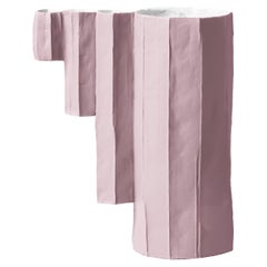 Sculpture contemporaine en pâte à papier rose PINO BAMBOO