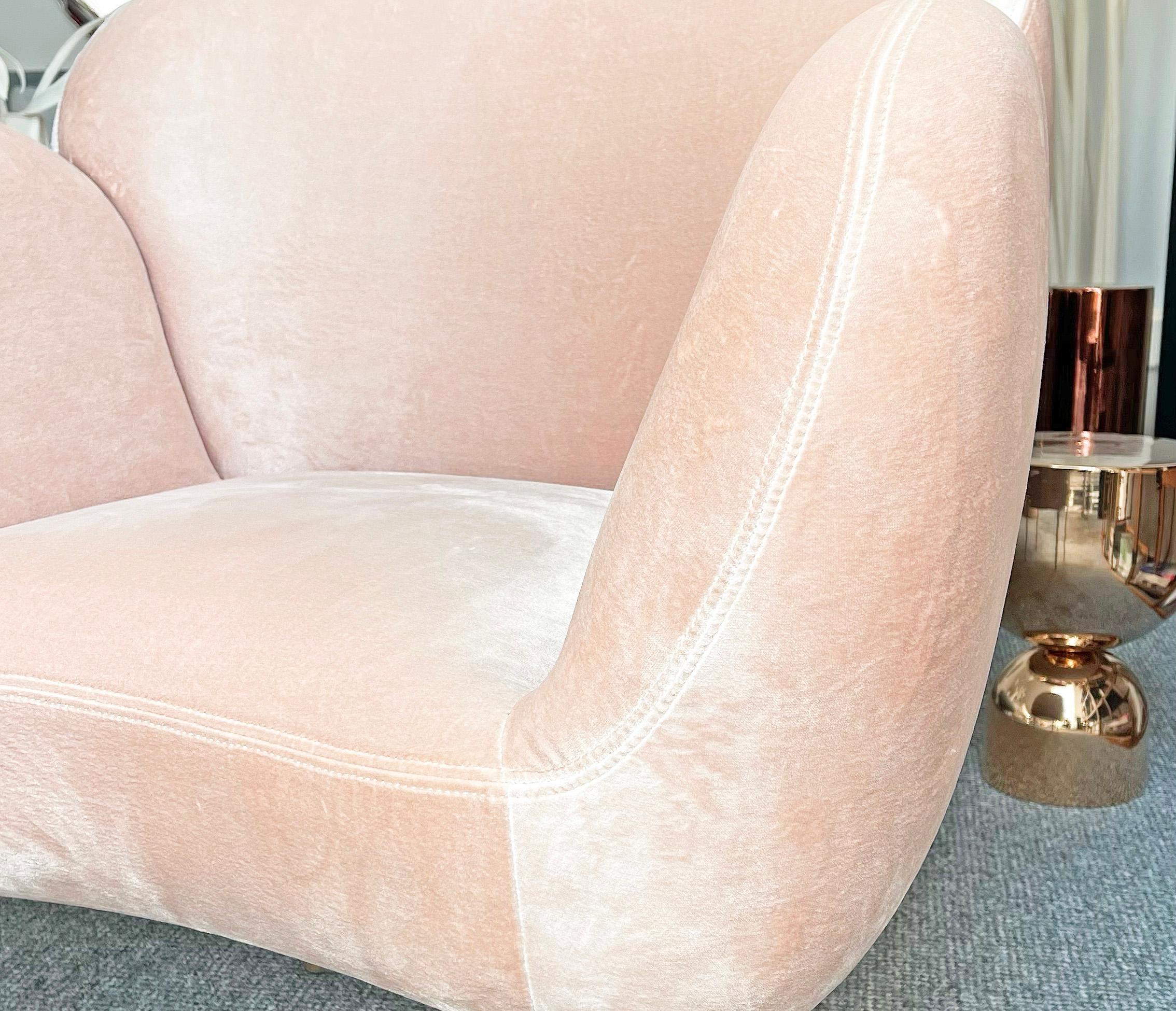 Contemporary Pink Suede Upholstered Armchair, Stardust Armchair by Nika Zupanc In Excellent Condition In Warsaw, PL