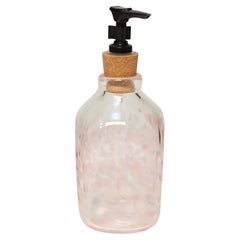 Contemporary Pink Tonal Blown Glass Soap Dispenser