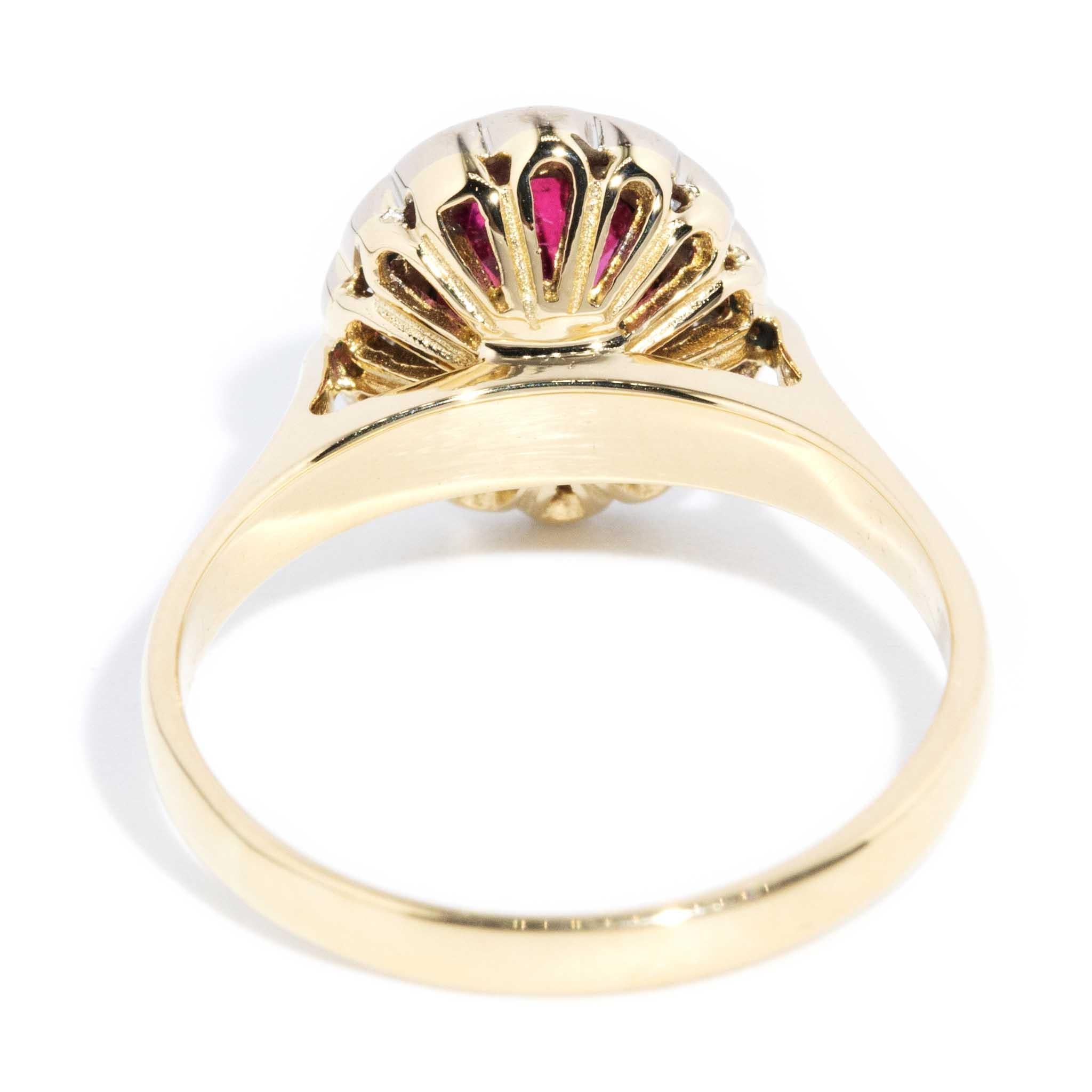 Contemporary Pink Tourmaline Diamond Halo Ring 18 Carat Gold For Sale 6