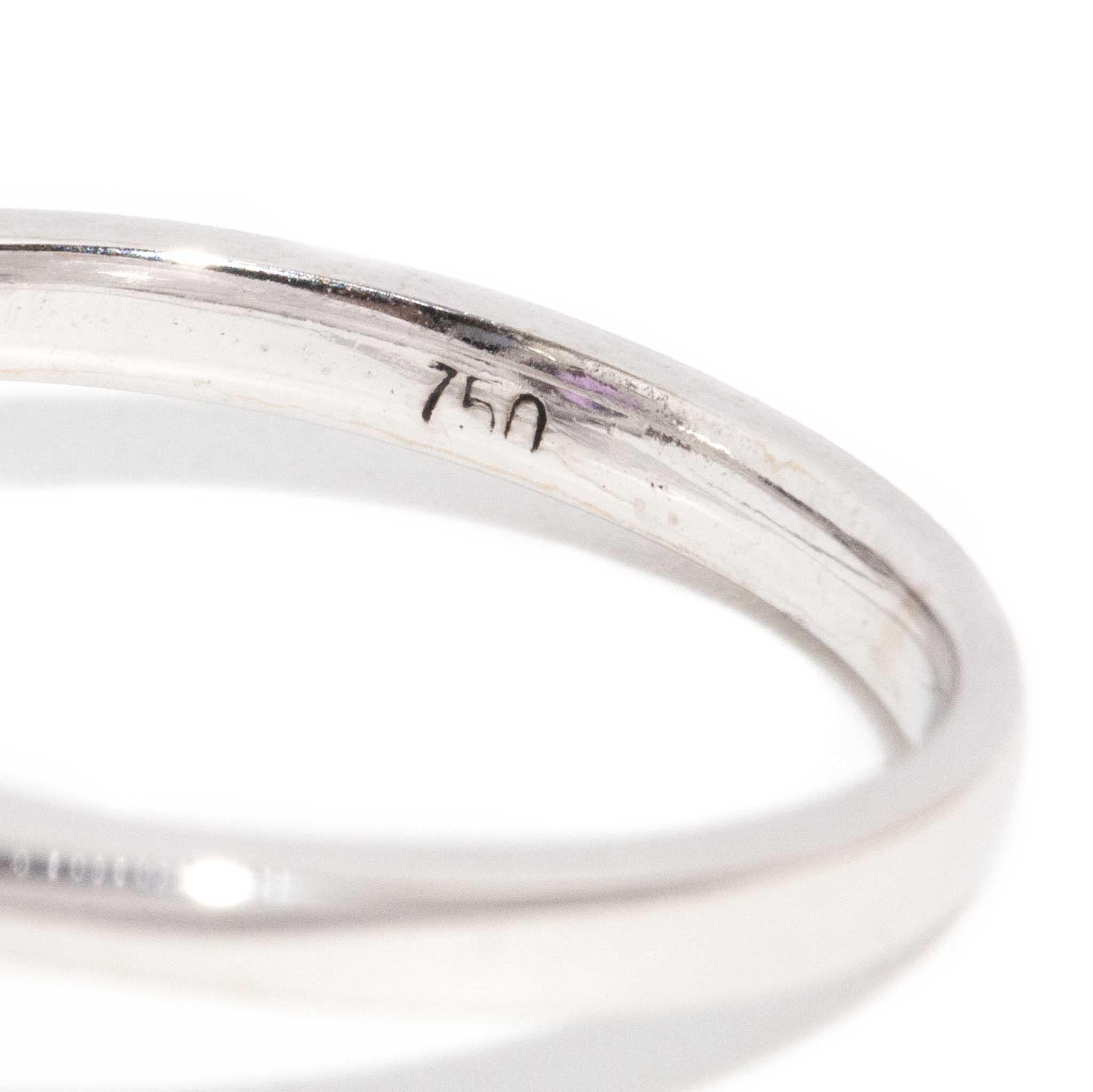 Anello contemporaneo con zaffiro rosa-viola e diamante in oro bianco 18 carati in vendita 4