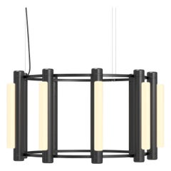 Lampadario contemporaneo 'Pipeline' 2, nero, verticale