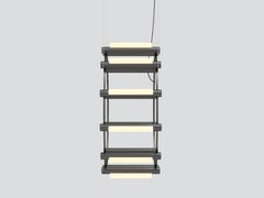 Contemporary 'Pipeline' Chandelier 3, Black, Horizontal