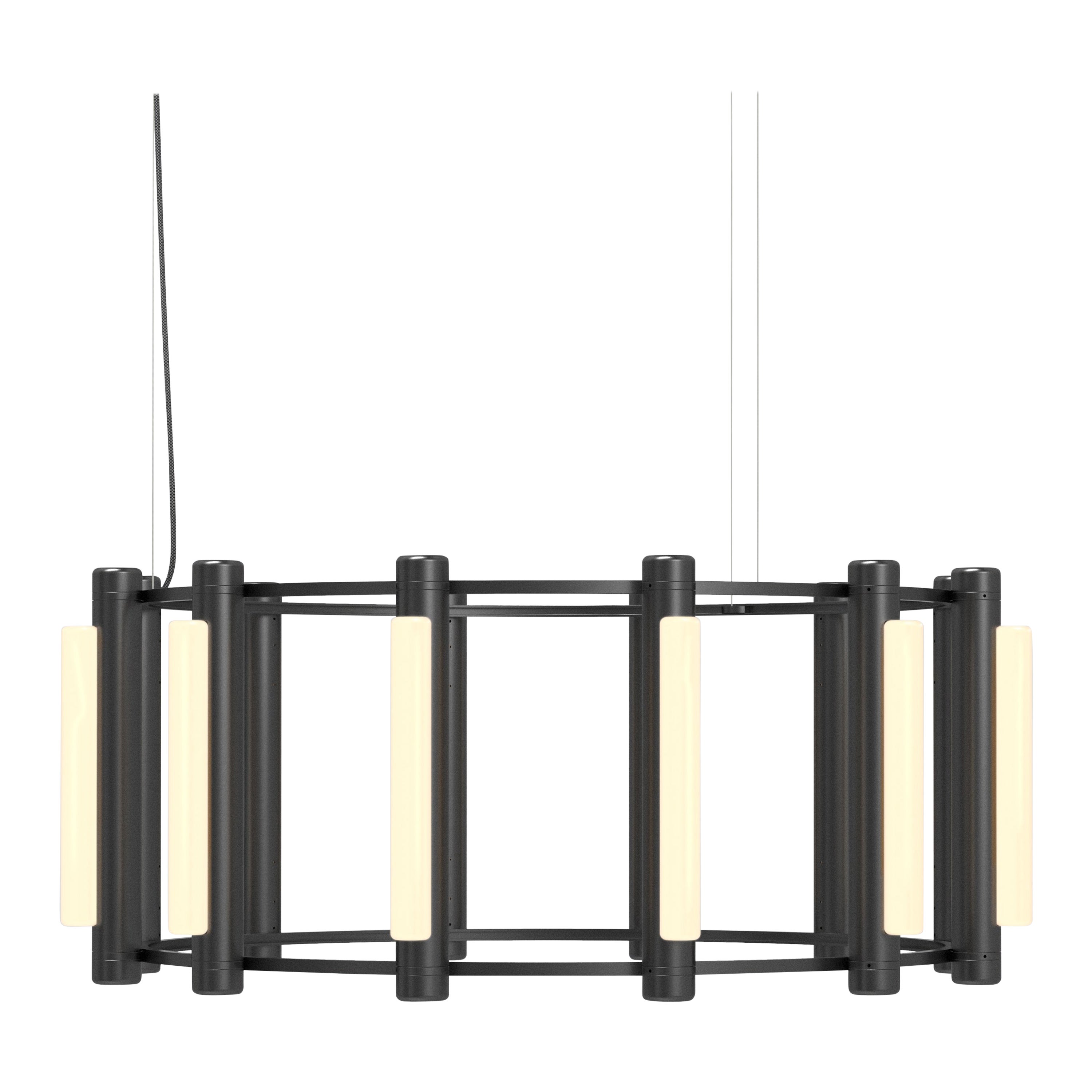 Araña Contemporánea 'Pipeline' 3, Negra, Vertical