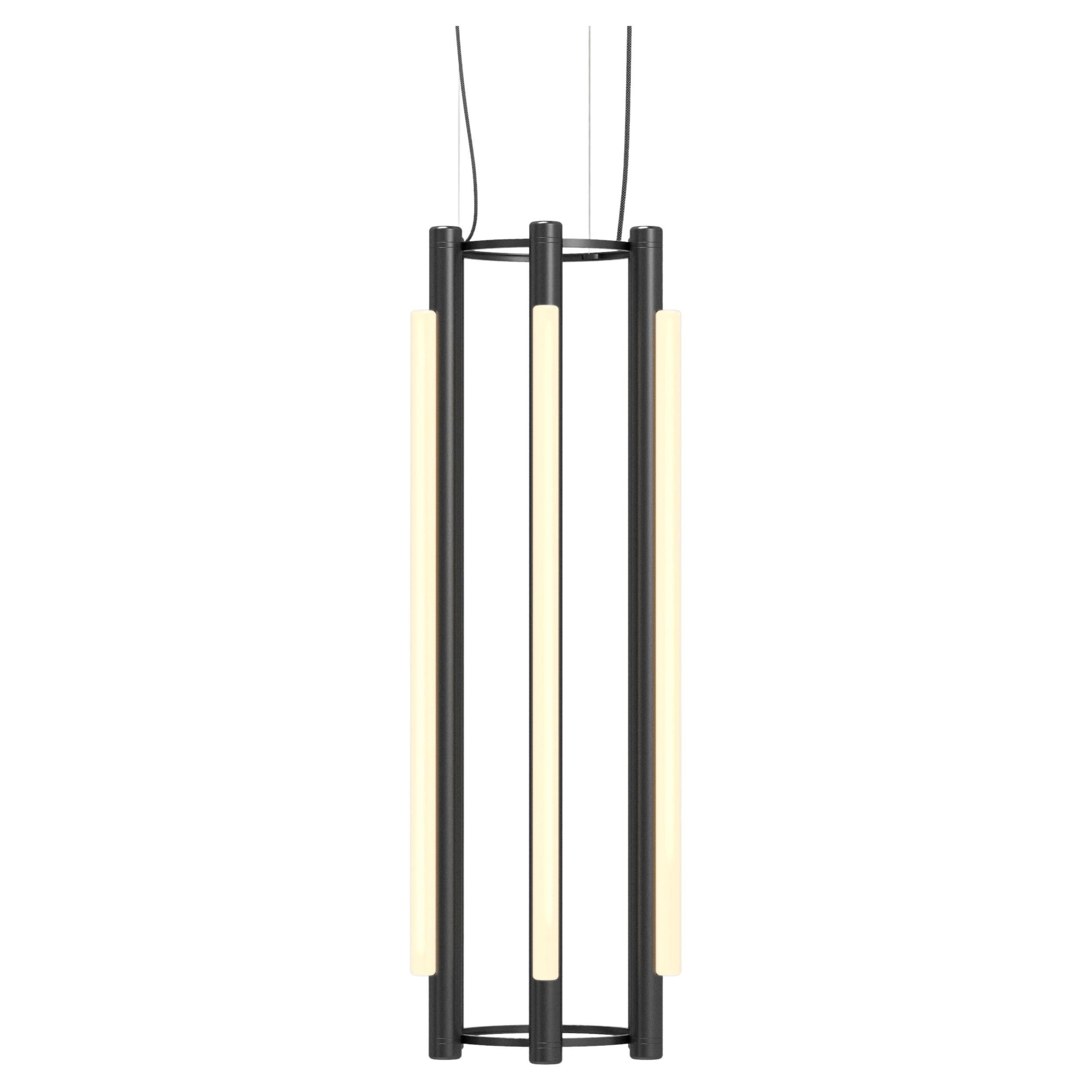 Contemporary 'Pipeline' Kronleuchter 4, Schwarz, Vertikal