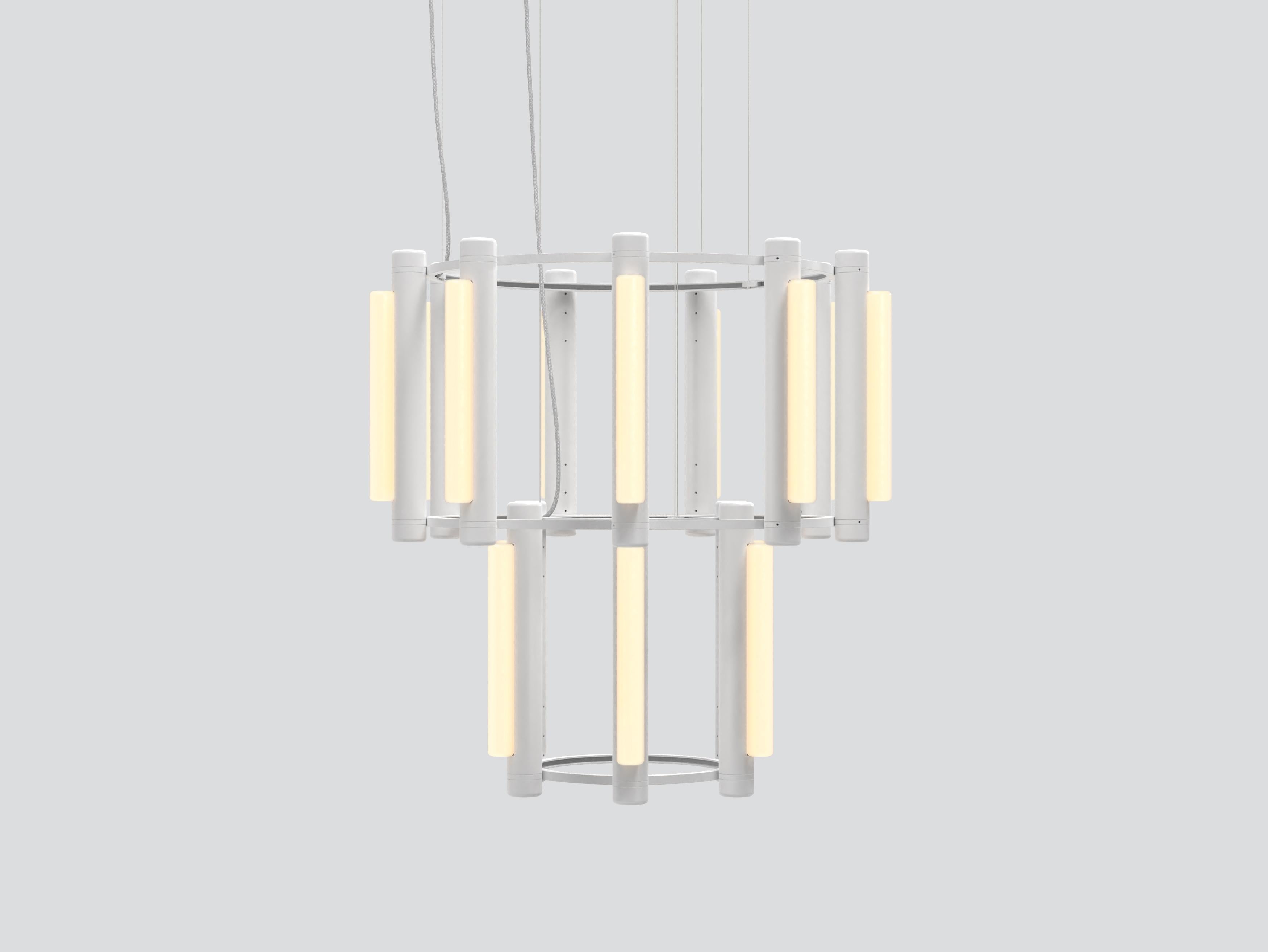 Contemporary 'Pipeline' Chandelier 7, Brass For Sale 4