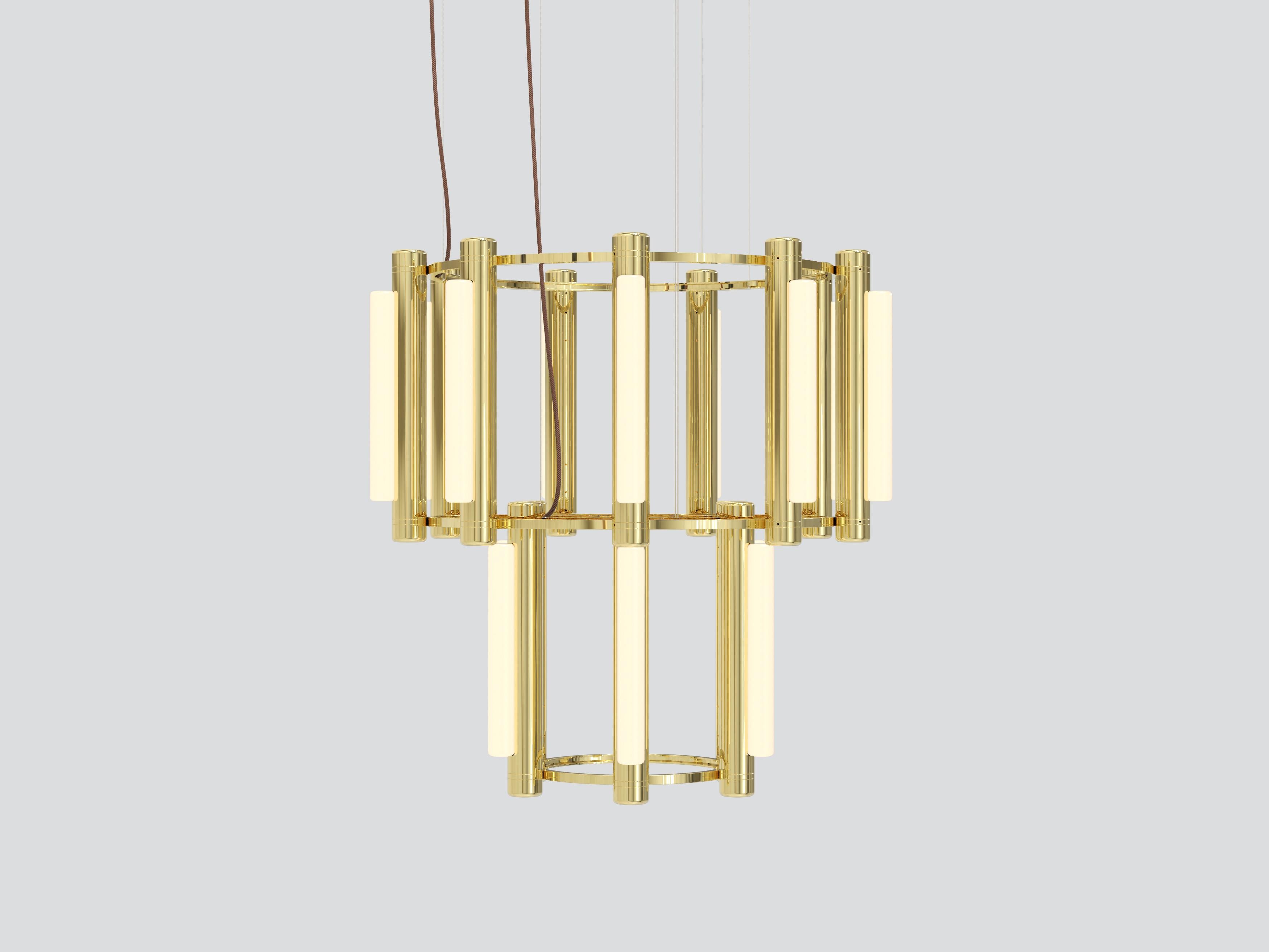 Canadian Contemporary 'Pipeline' Chandelier 7, White For Sale