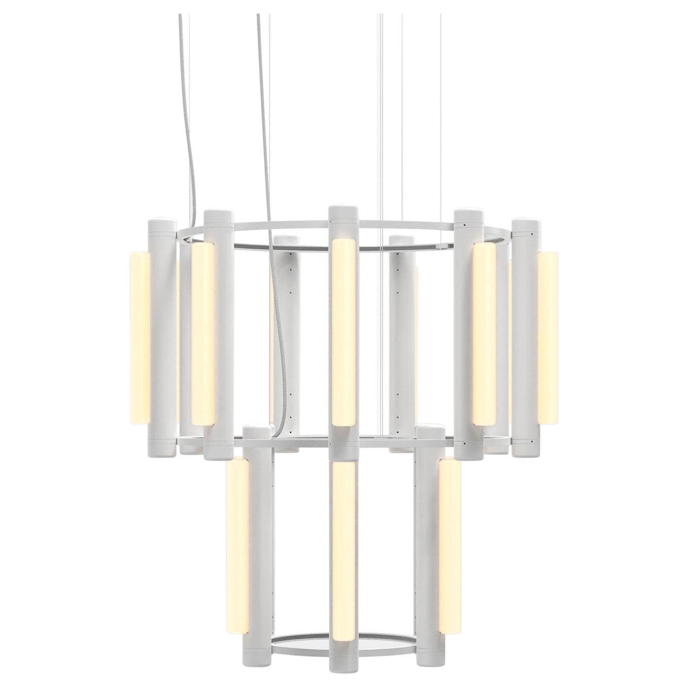 Lustre contemporain Pipeline 7, blanc