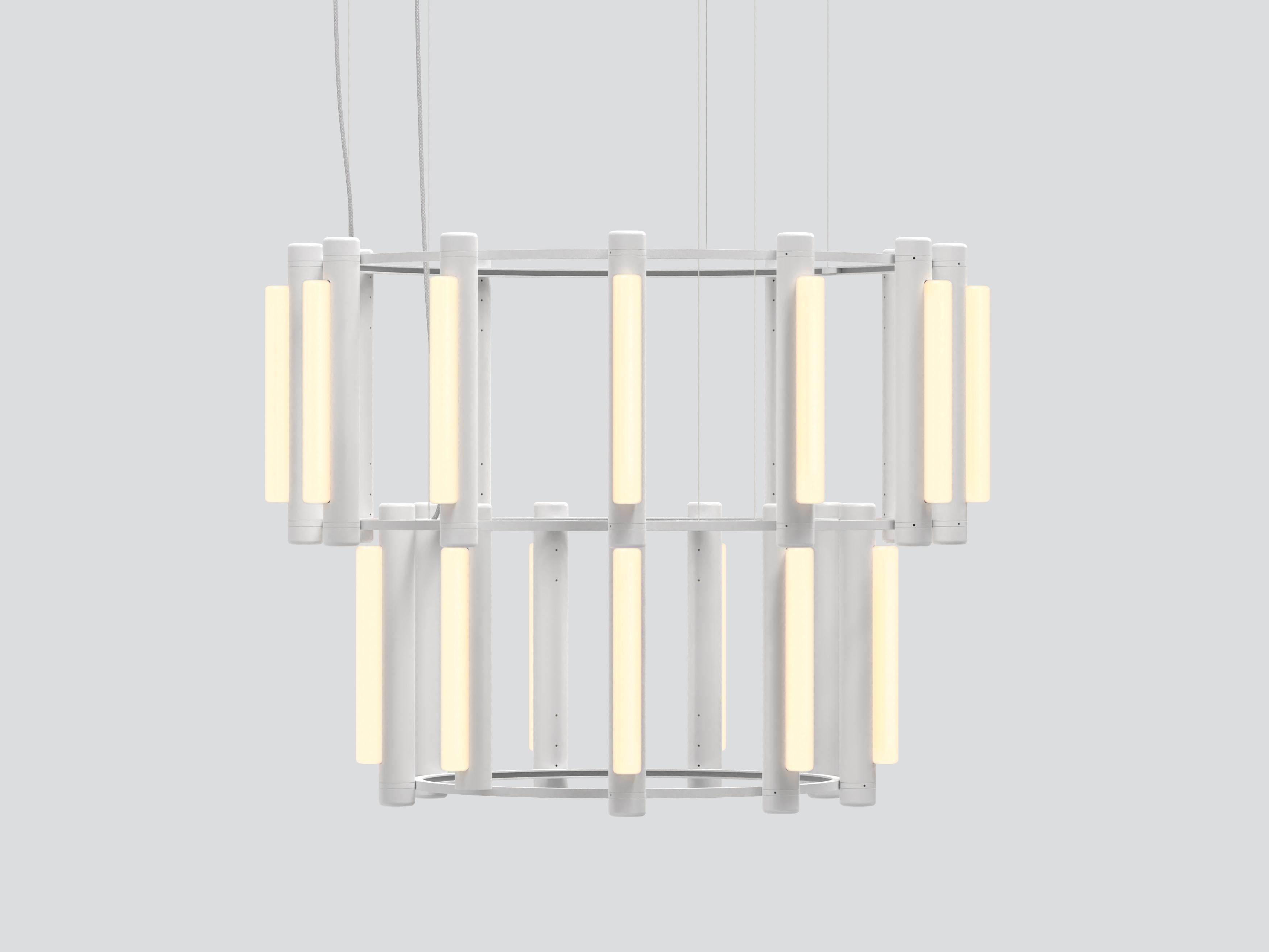 Contemporary 'Pipeline' Chandelier 8, Brass For Sale 4