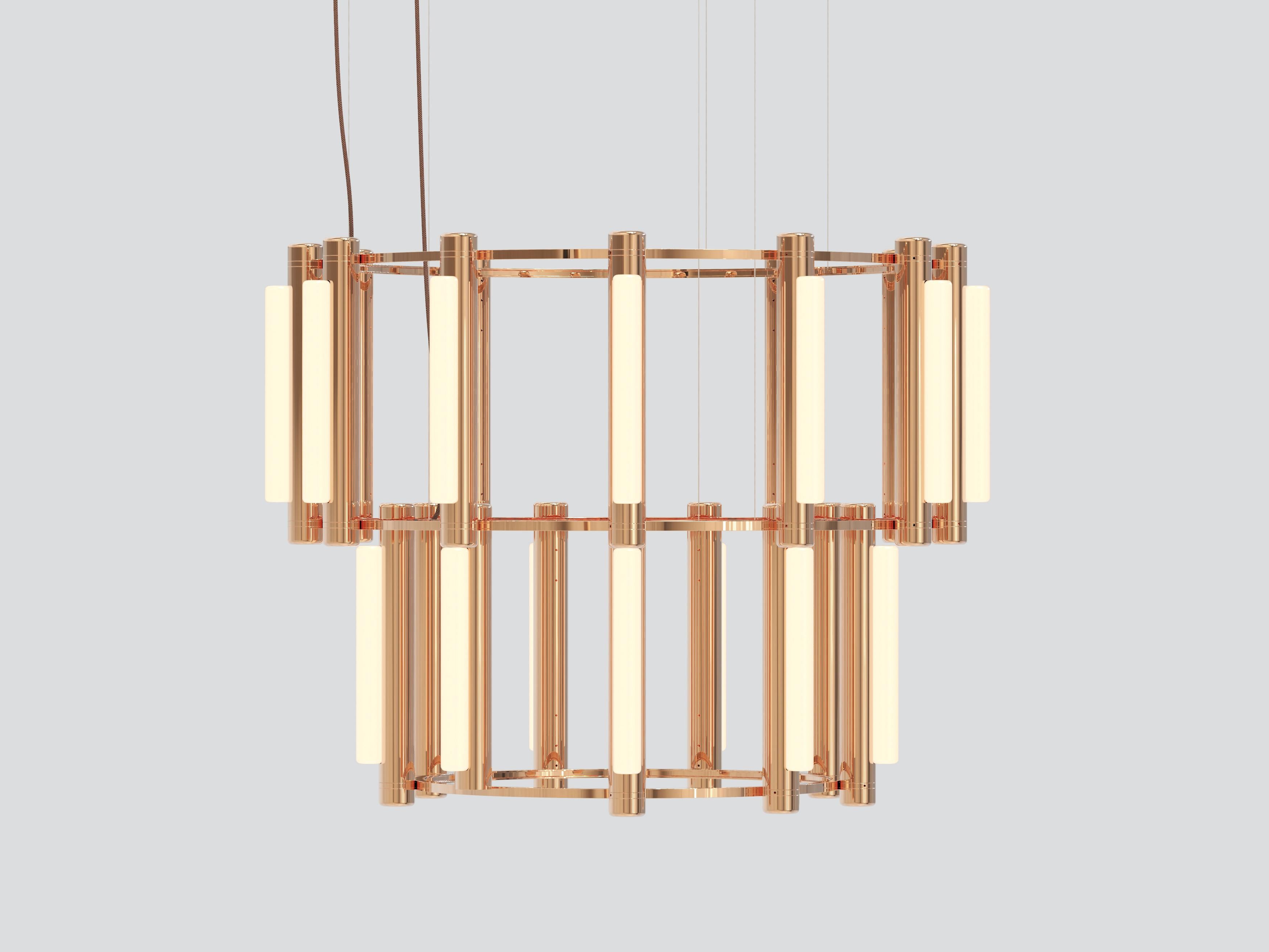 Lustre contemporain Pipeline blanc 8, blanc en vente 2