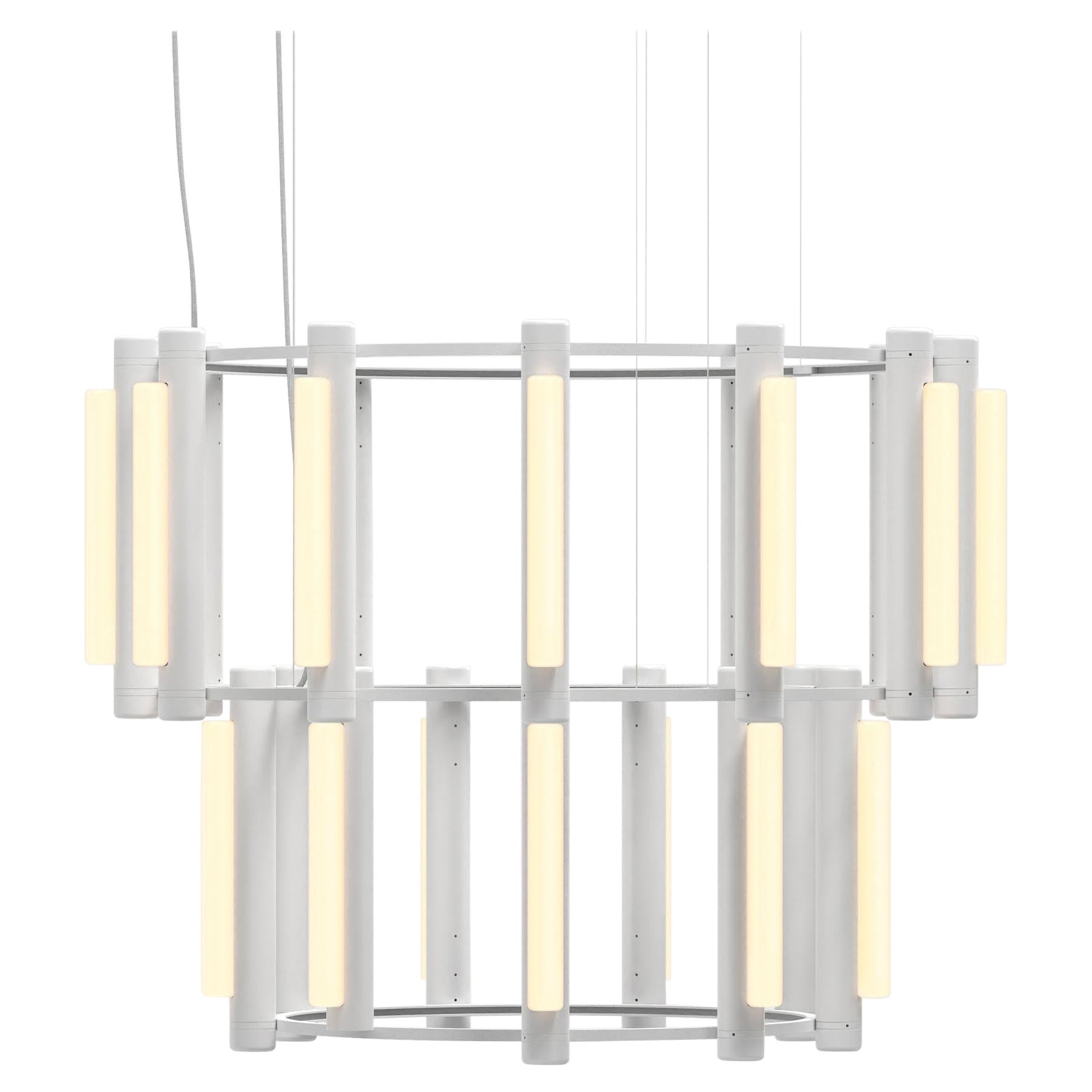 Lustre contemporain Pipeline blanc 8, blanc