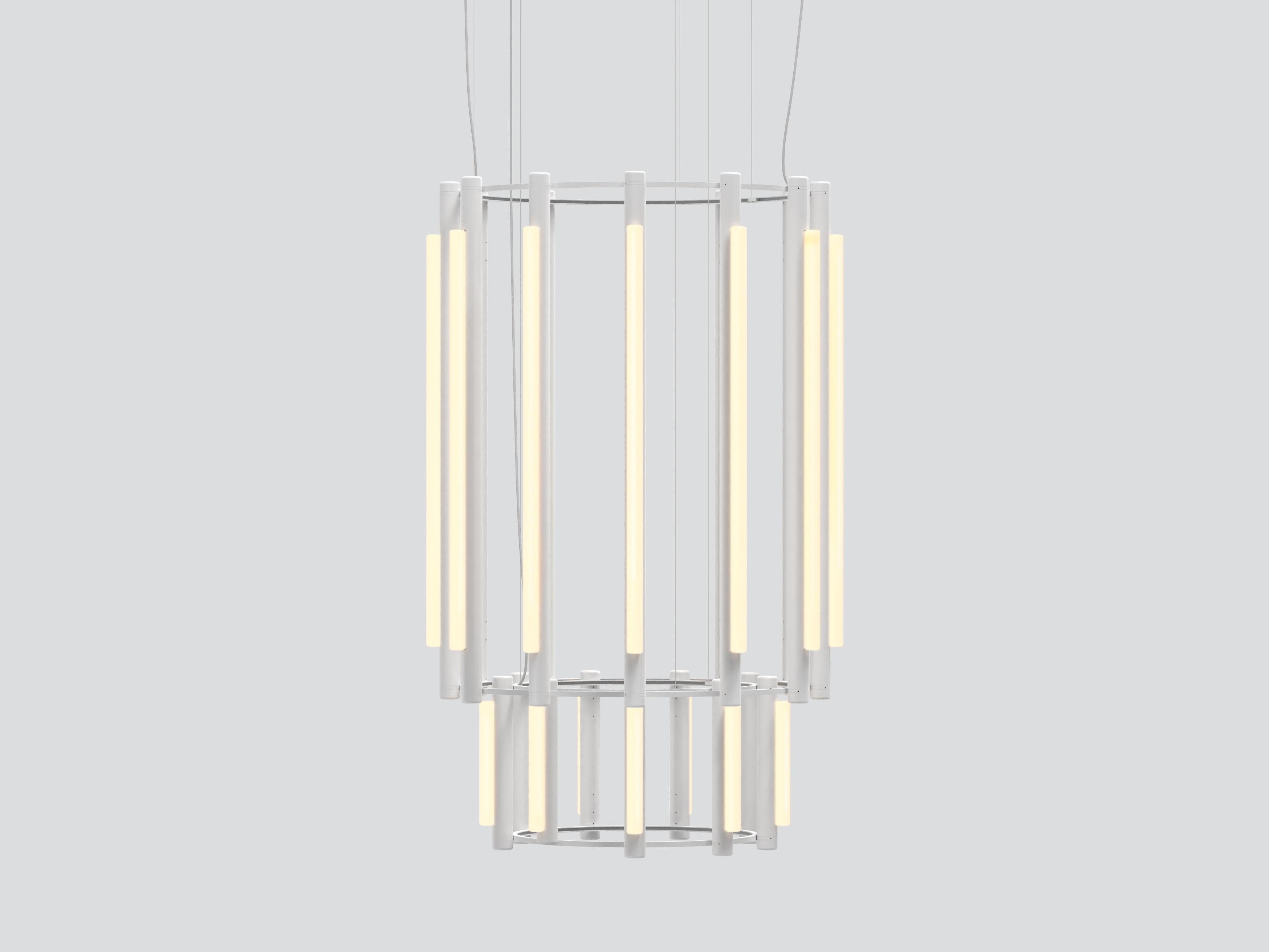 Lampadario contemporaneo 'Pipeline' 9, bianco in vendita 3