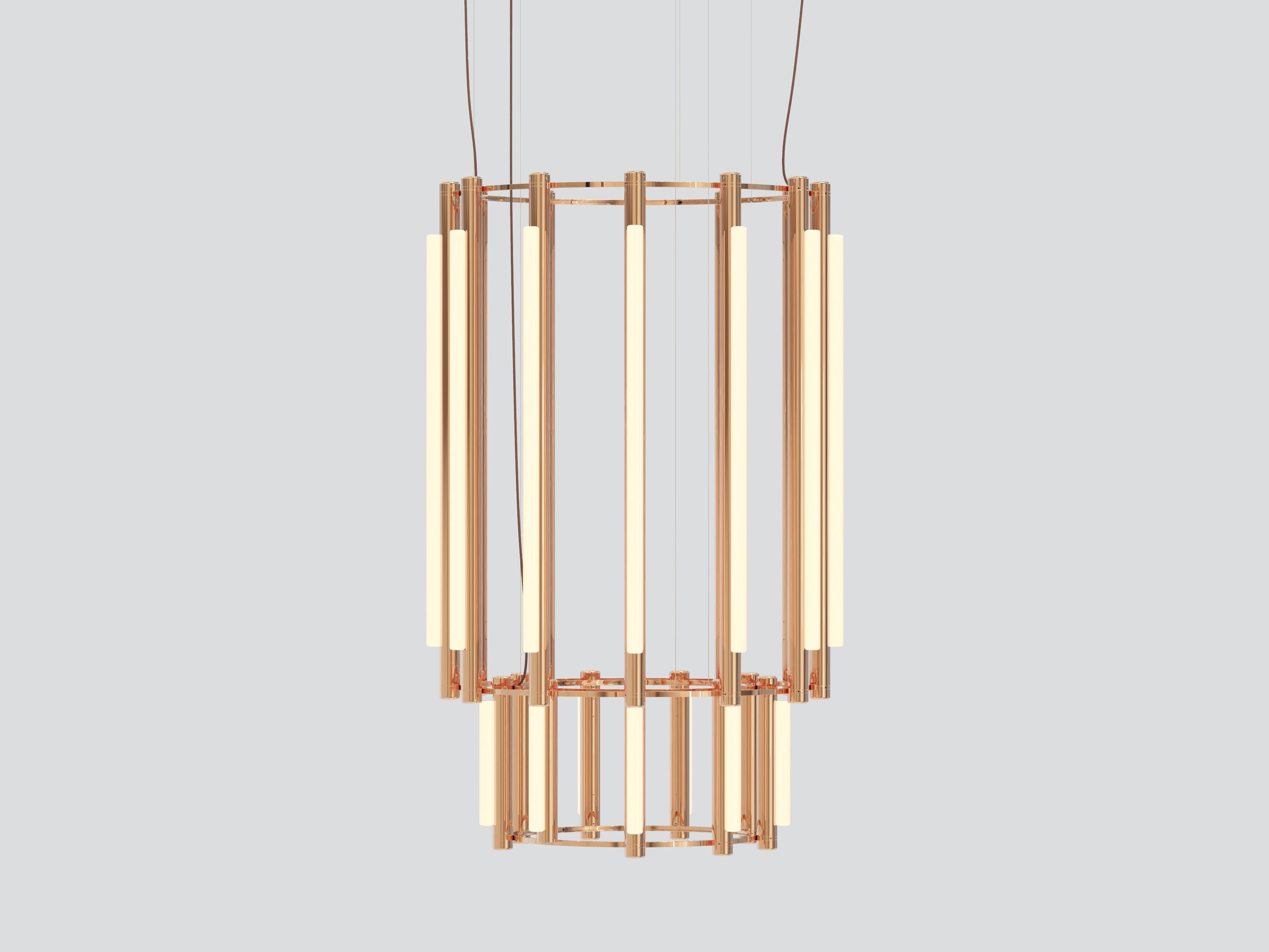Lampadario contemporaneo 'Pipeline' 9, bianco in vendita 2