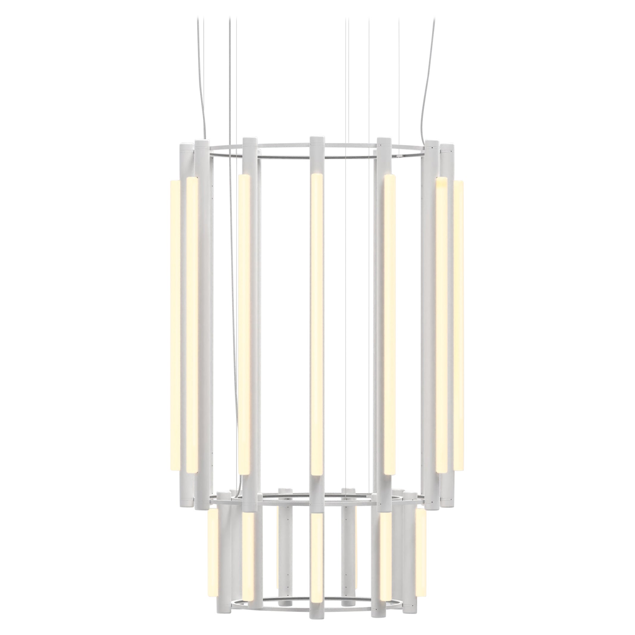 Lustre contemporain Pipeline 9, blanc