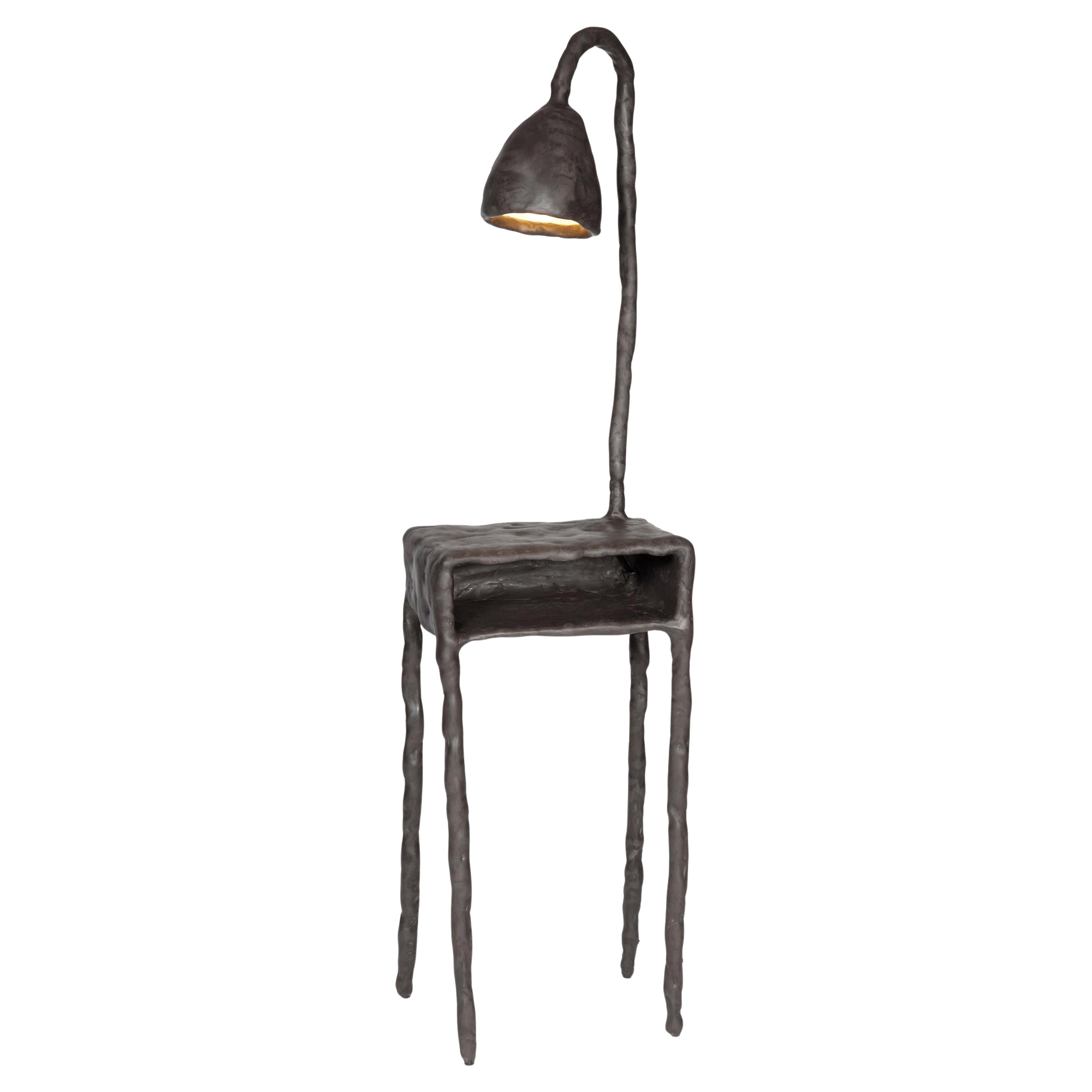 Contemporary Plain Clay Table with Light by Maarten Baas