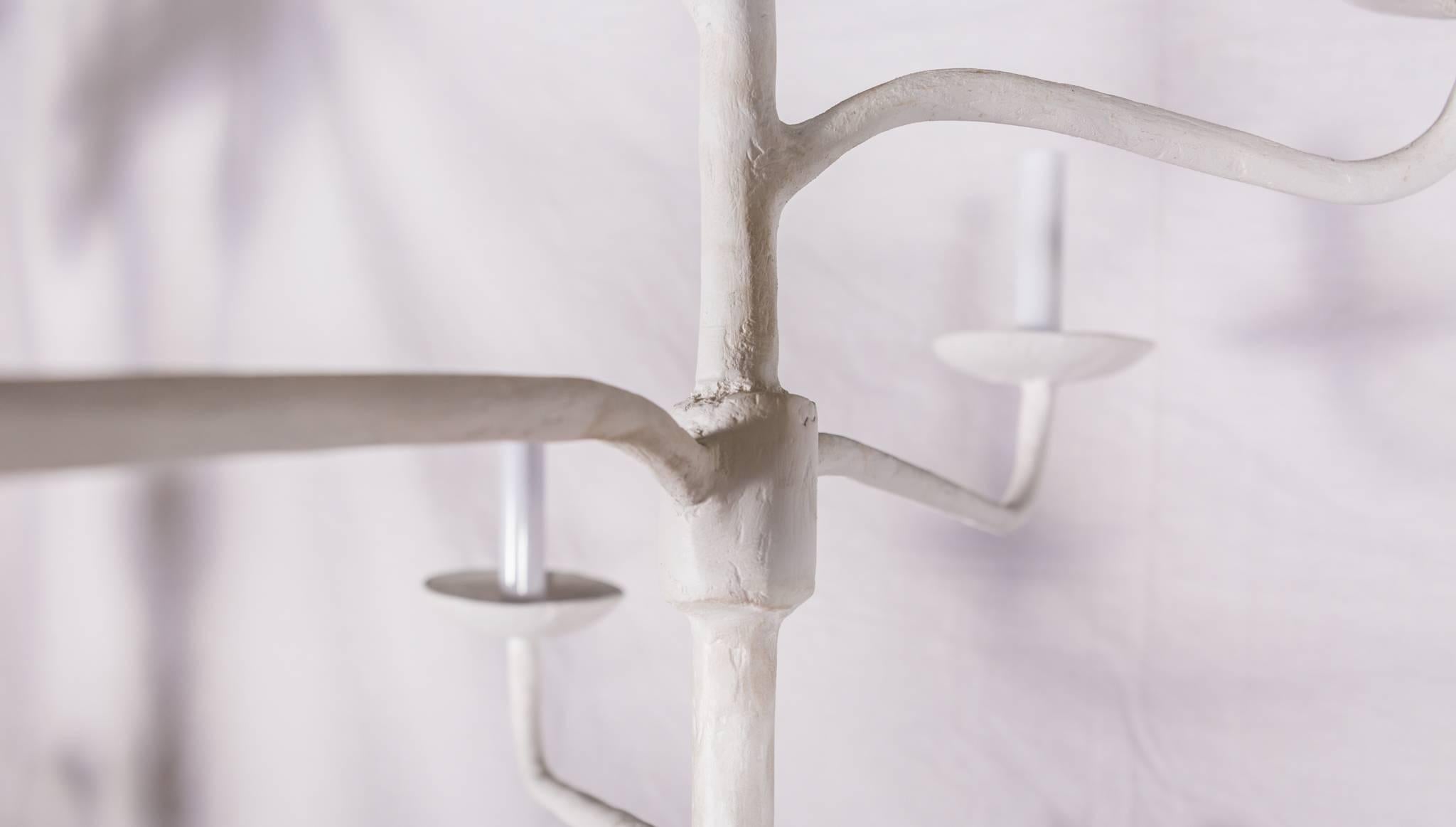 Hand-Crafted Contemporary Plaster Iron Chandelier For Sale