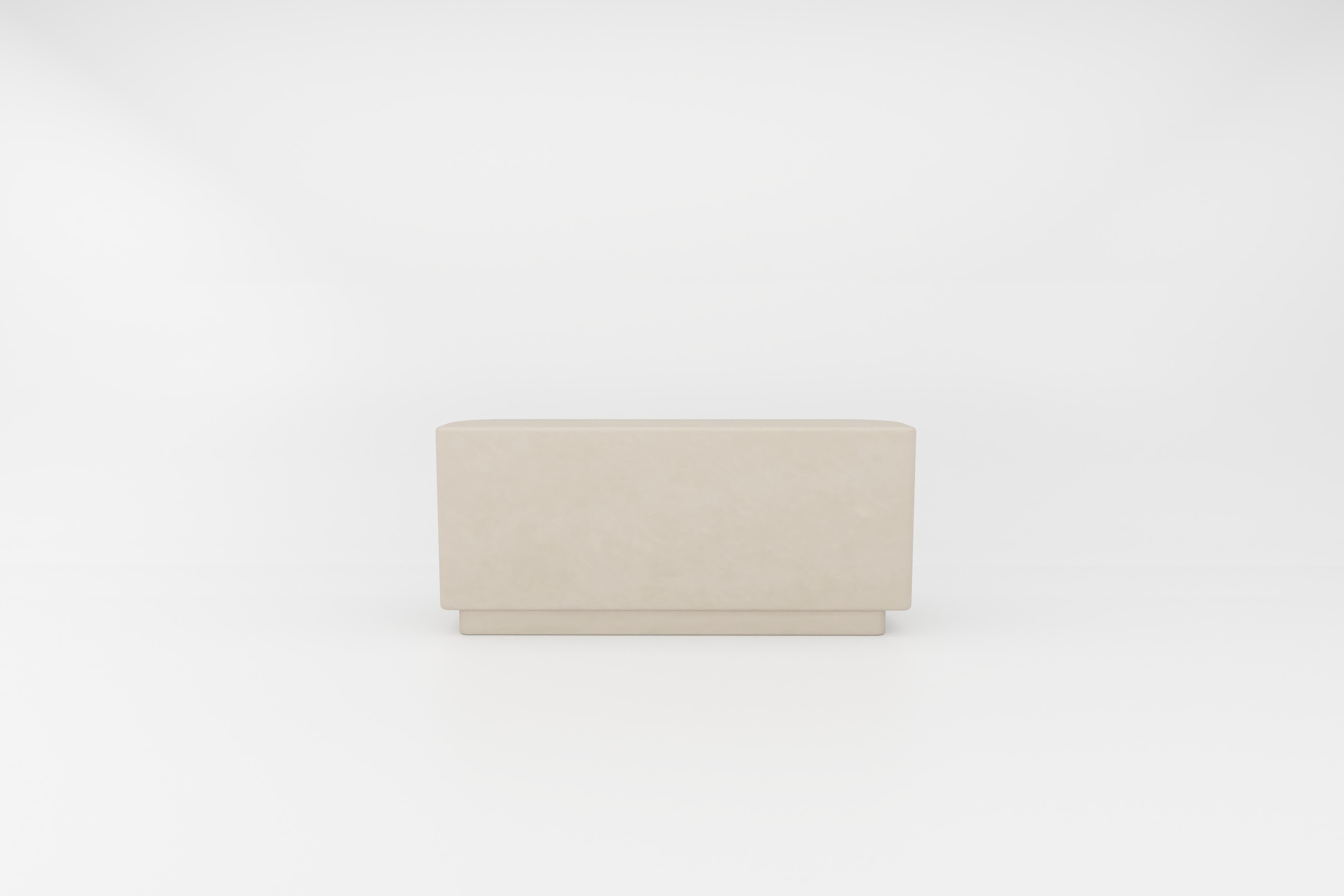 Minimalist Contemporary Plaster Sideboard with Walnut Interior by Isabelle Beaumont For Sale