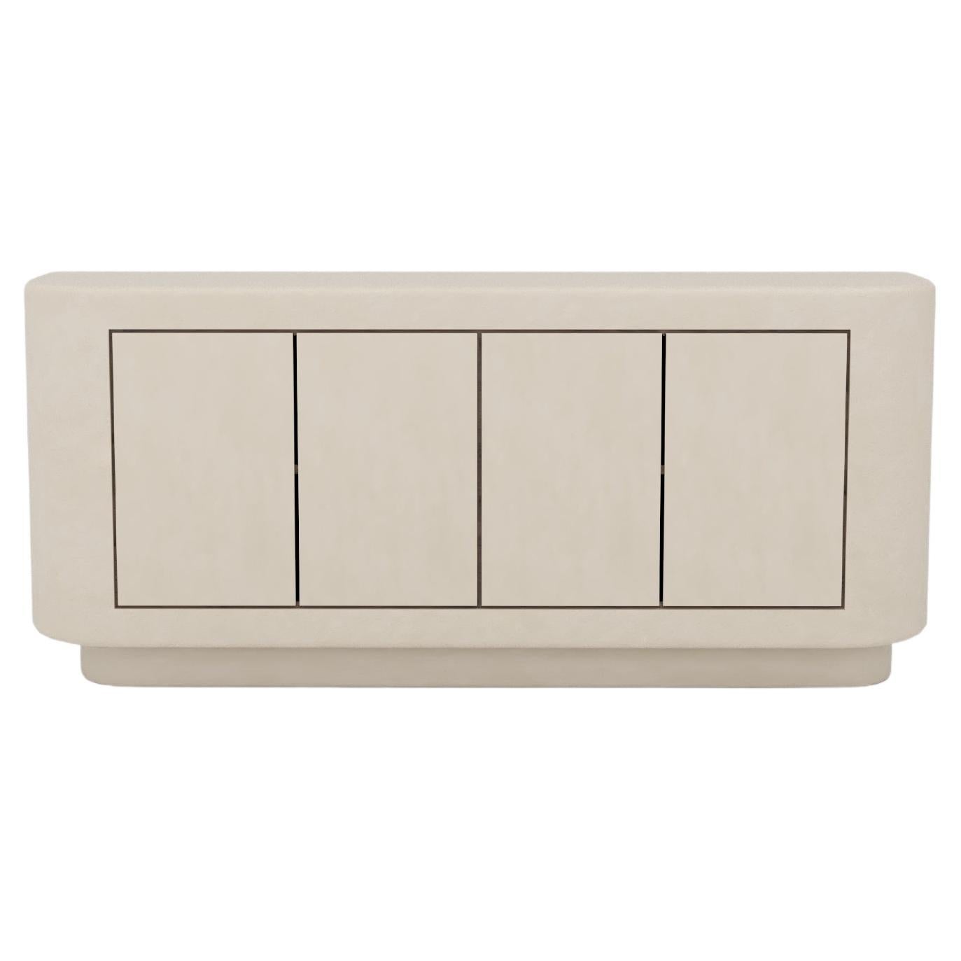 Contemporary Plaster Sideboard with Walnut Interior by Isabelle Beaumont For Sale