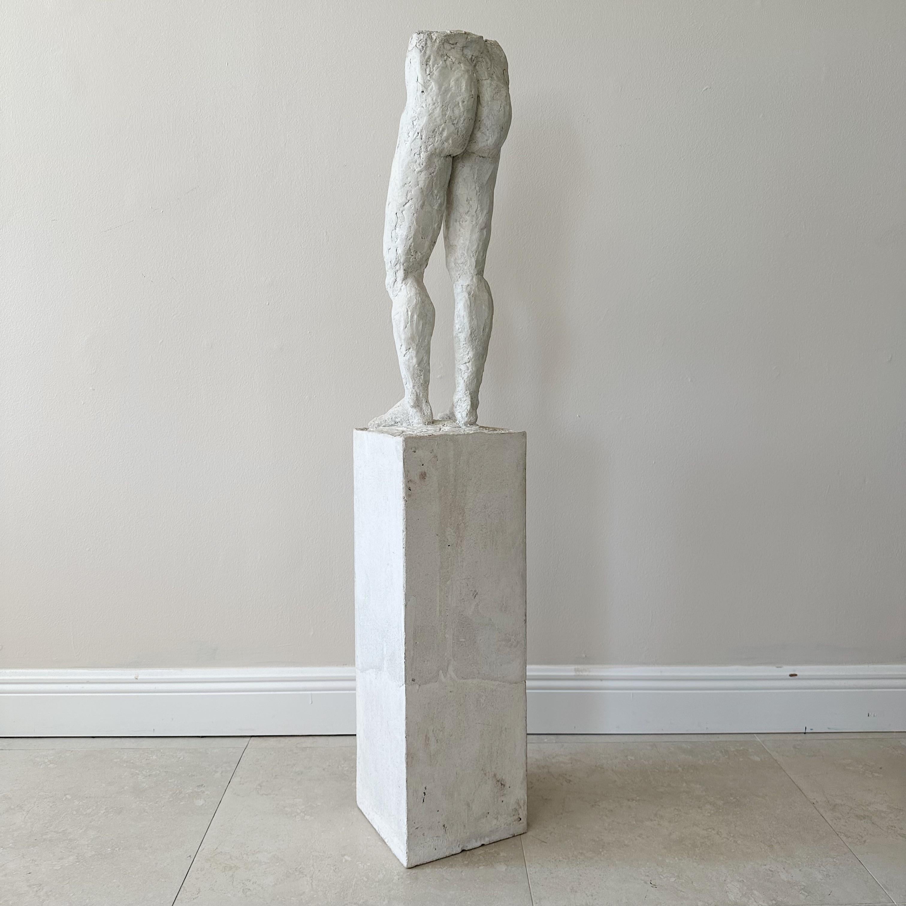 Américain Sculpture de torse bas en plâtre contemporain par Orlando Chiang en vente