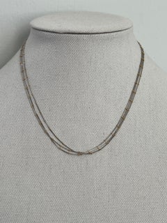 Contemporary Platinum 18k Yellow Gold Satellite/Station Triple Strand Necklace