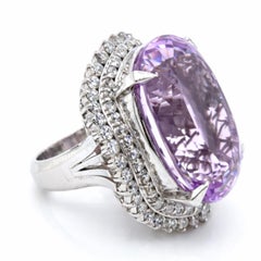 Platino Contemporáneo 31,99 qt. Anillo cóctel de kunzita y diamantes