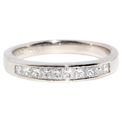 Vintage Contemporary Platinum Channel Set Princess Cut Diamond Eternity Band