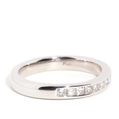 Contemporary Platinum Channel Set Princess Cut Diamond Eternity Band Ring
